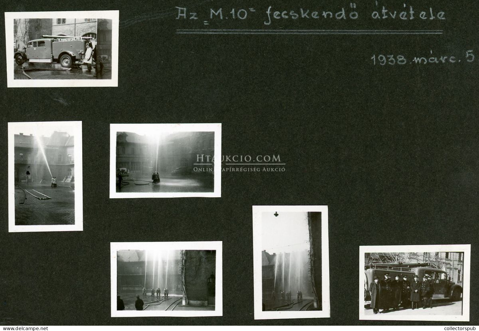 BUDAPEST Fire Department 1937-39. érdekes, Egyedi Amatőr Fotók ( 4,5*3cm), Magyarázó Szövegekkel 20db Albumlapon! - Beroepen