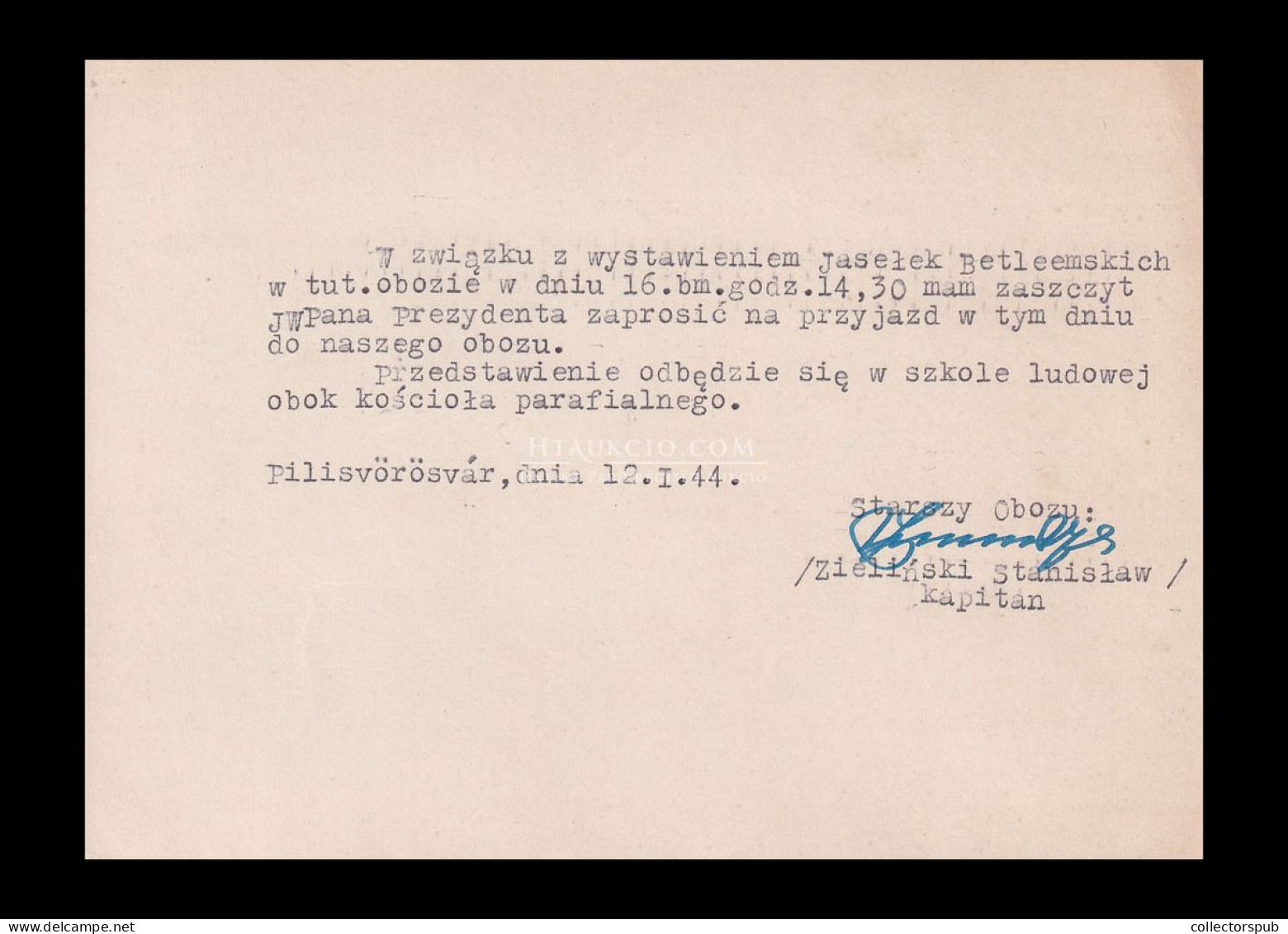 PILISVÖRÖSVÁR 1944. Lengyel Tábor, Cenzúrázott Levél, Tartalommal Esztergomba - Covers & Documents