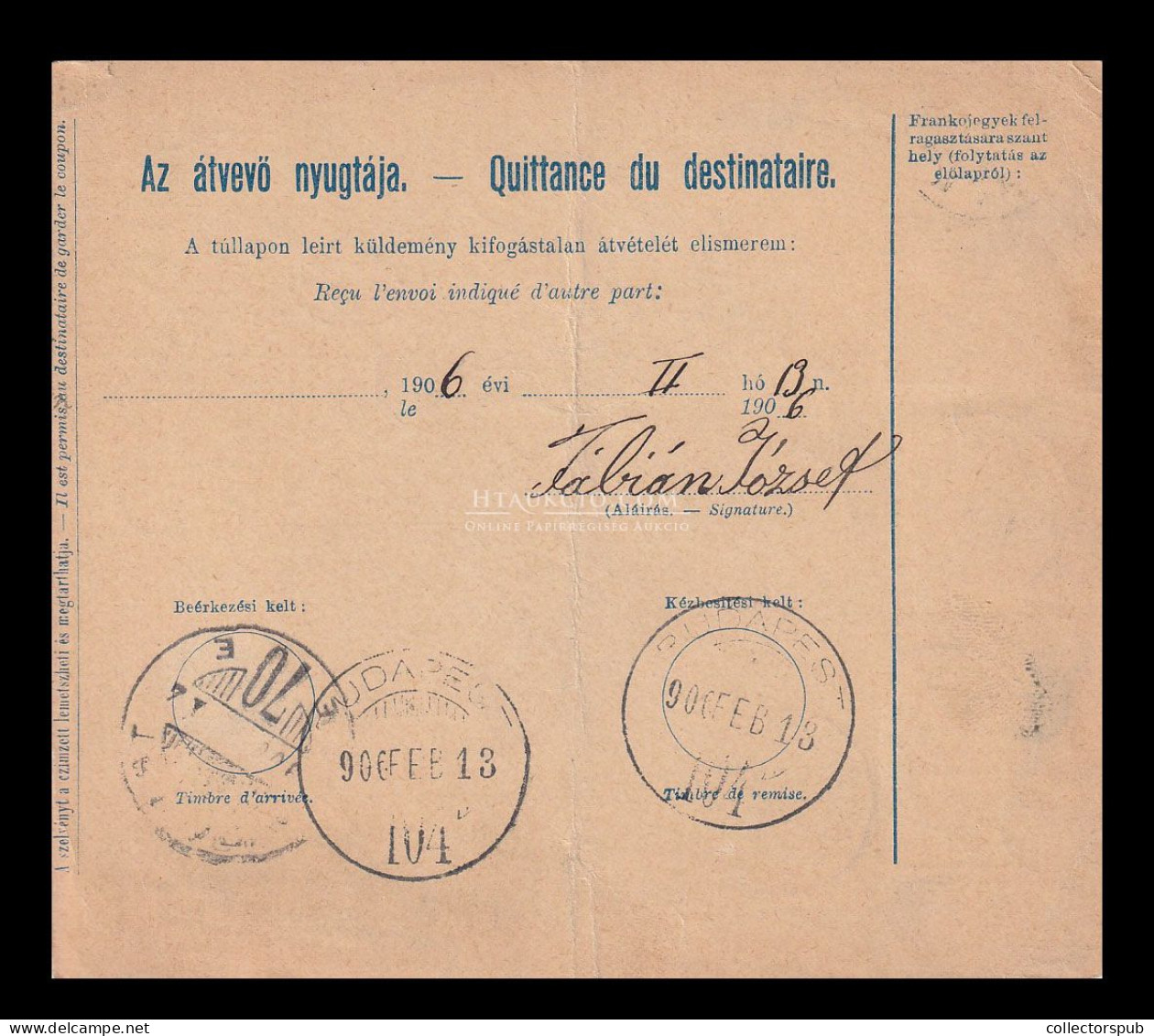 SOMOGYSOM 1906. Szép Csomagszállító Budapestre - Covers & Documents