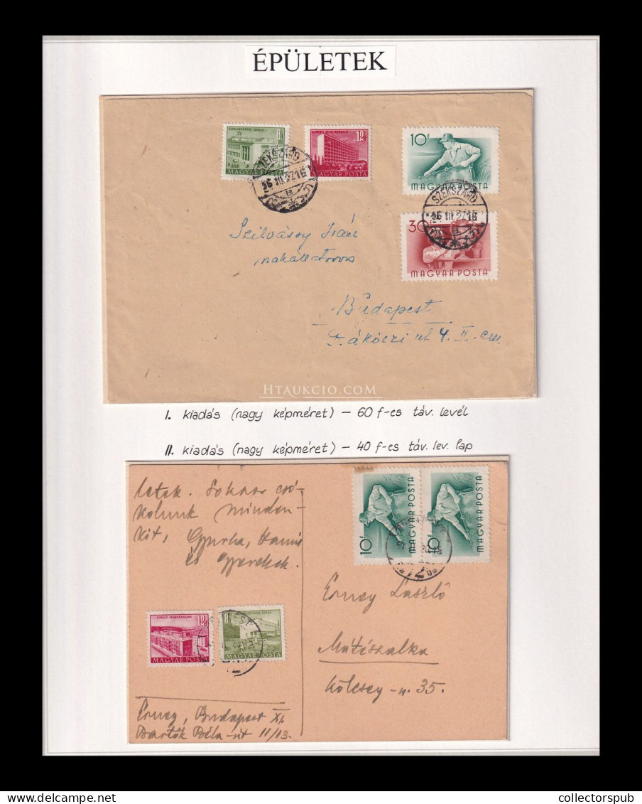 1956. 2db érdekes Küldemény , Épületek 8 és 12f  ( Visnyovszki 8f és 12f-es Kiállítási Anyagból ) - Covers & Documents