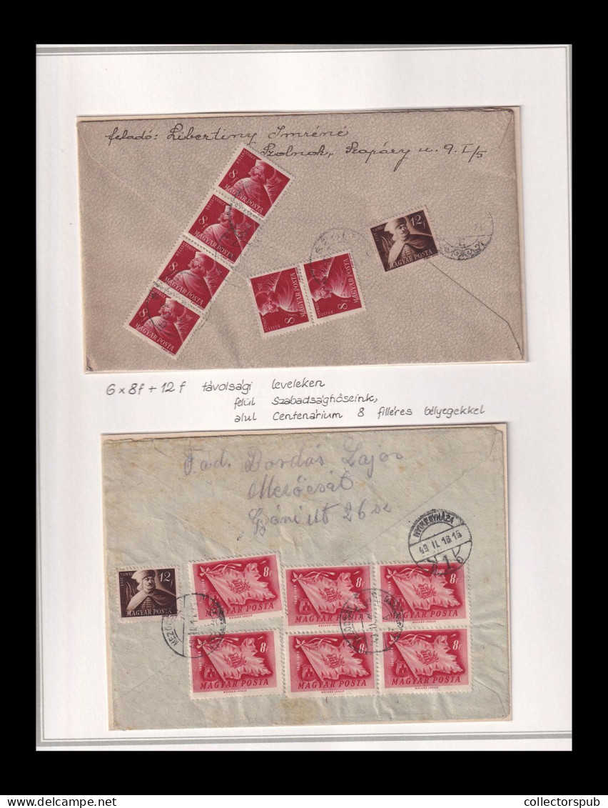 1949. 8f / 12f-es Kombinációk  ( Visnyovszki 8f és 12f-es Kiállítási Anyagból ) - Cartas & Documentos