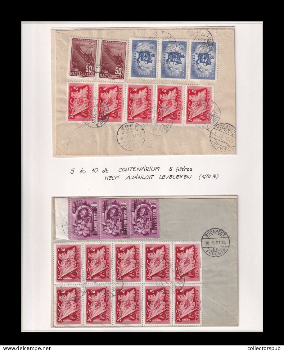 1950. 5 és 10 Db Centenárium 8f-es ( Visnyovszki 8f és 12f-es Kiállítási Anyagból ) - Covers & Documents