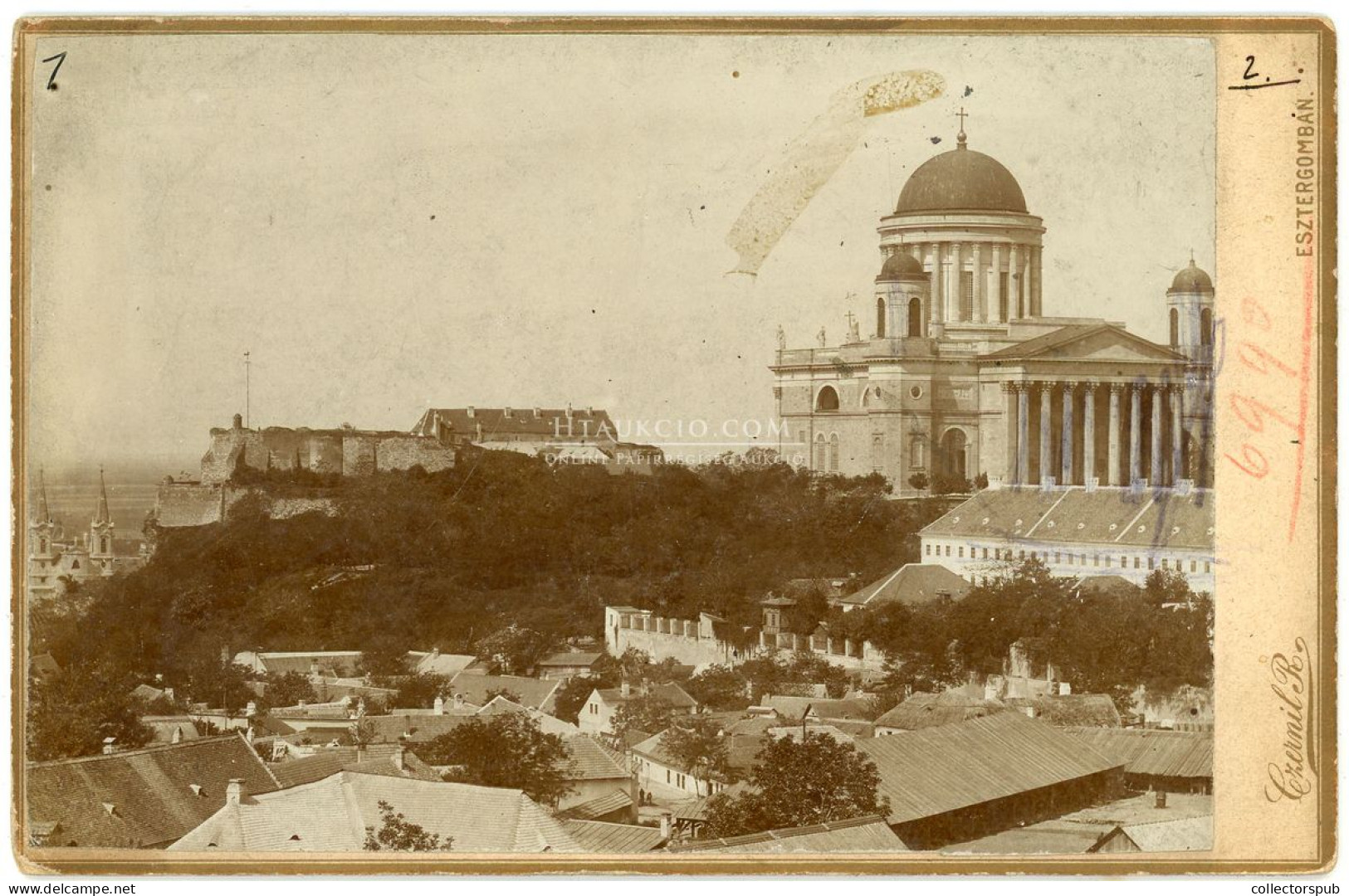 ESZTERGOM 1890-1900. Látkép, Cabinet Fotó, Czernil - Old (before 1900)