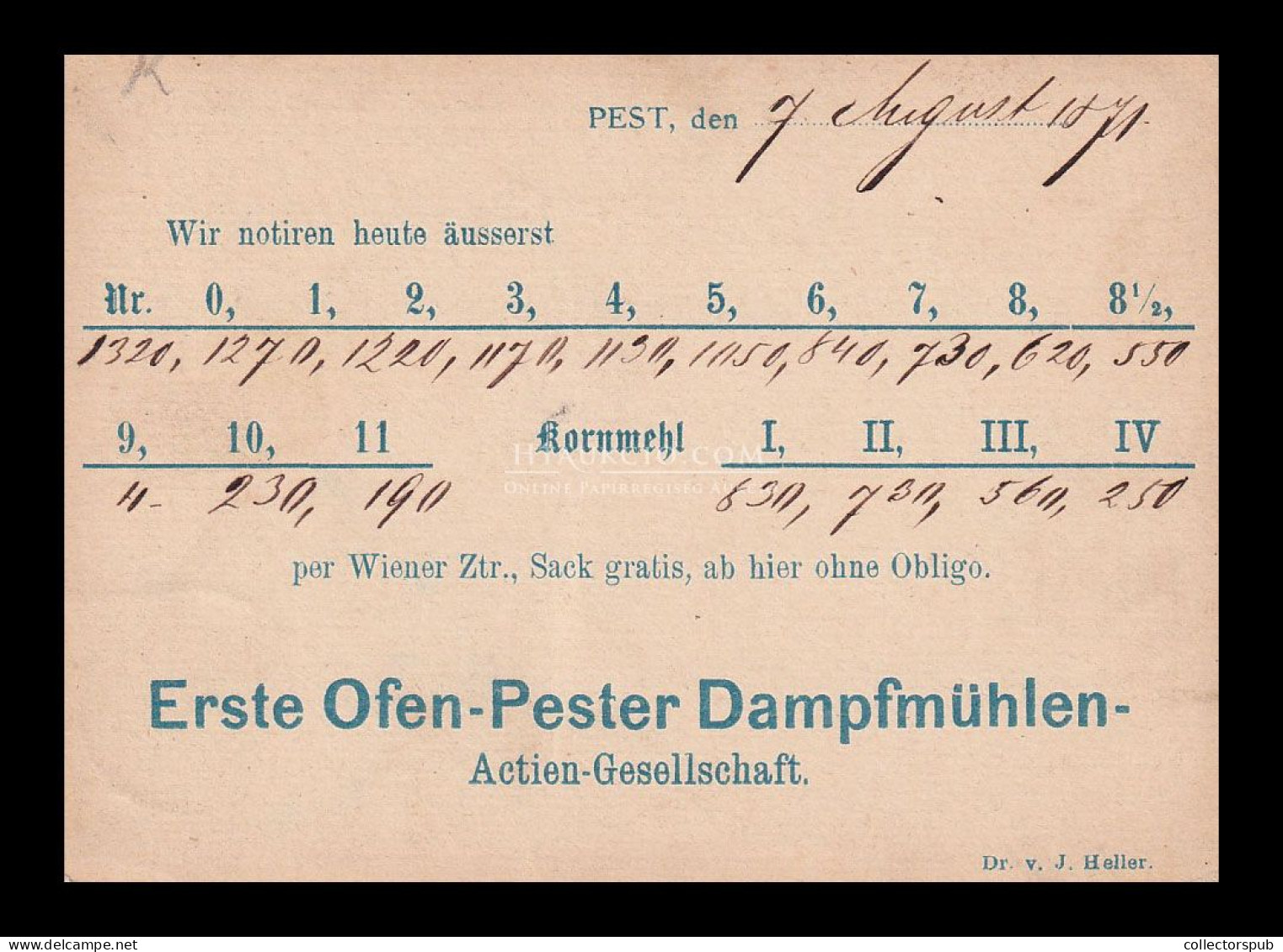 BUDAPEST 1871. Díjjegyes Levlap, Hátoldali Céges Nyomással - Cartas & Documentos