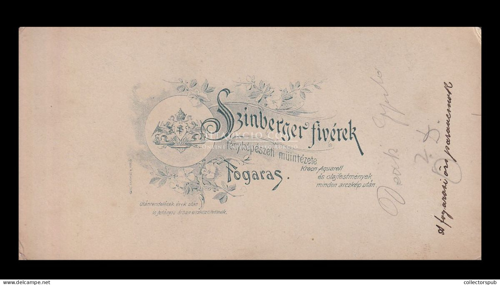 FOGARAS 1900. Ca. Szinberger : " A Fogarasi örsparancsnok"  Gyalogsági Hadnagy Jubileumi Udvari Emlékéremmel Cabinet Fot - Old (before 1900)