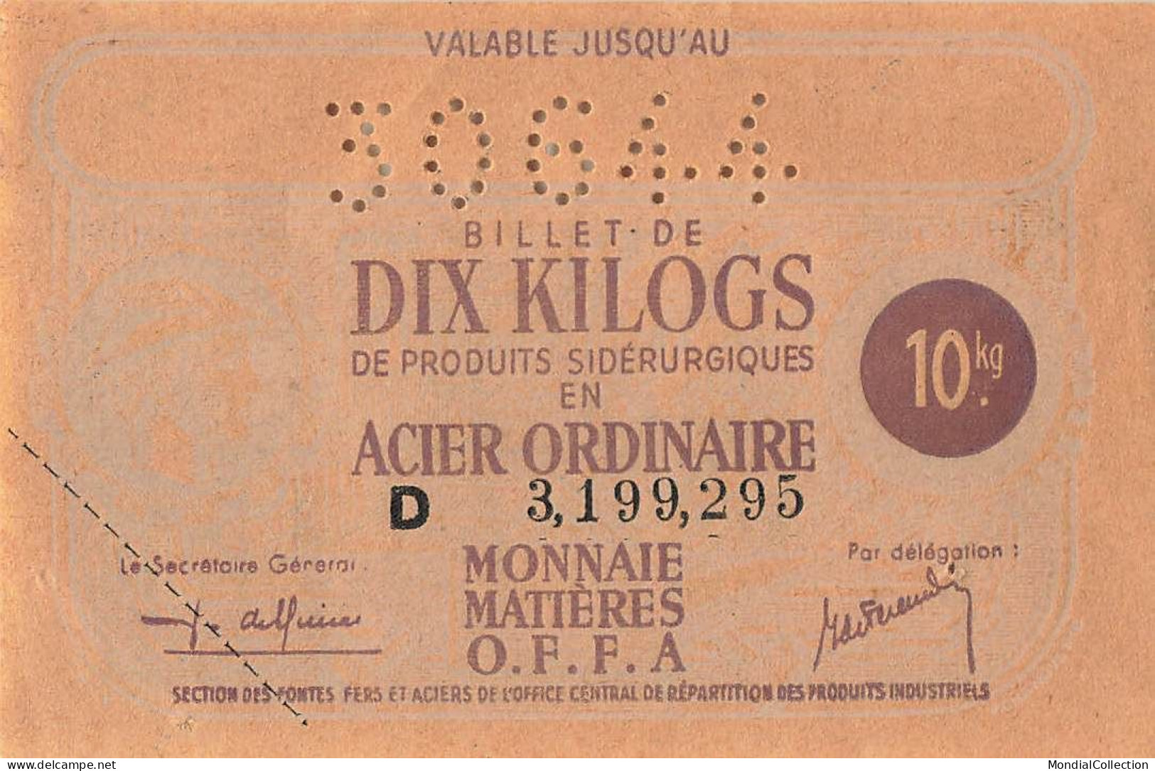 MIKI-AP8-098 LOT 7 BILLETS SECTION DES FONTES OFFA ACIER ET CARBURANT - Notgeld