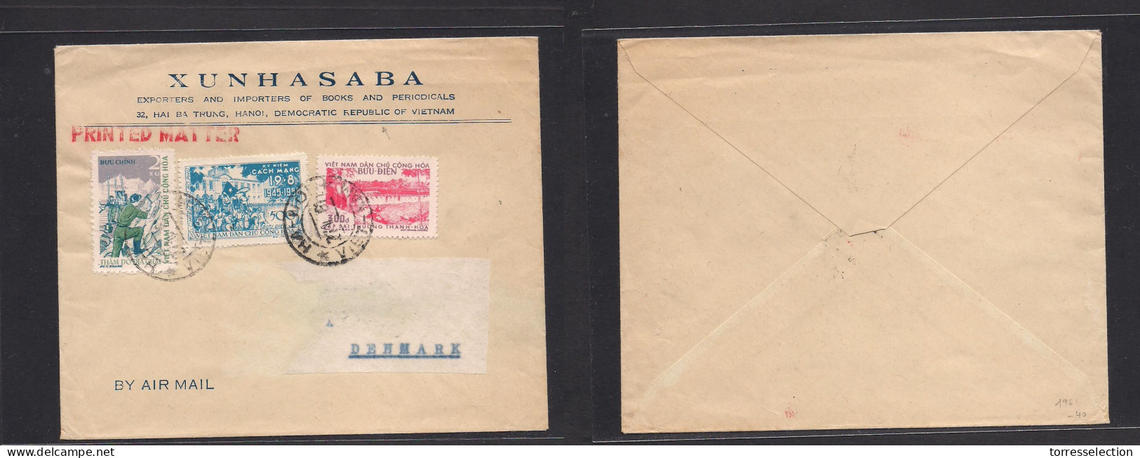 INDOCHINA. 1961 (27 Feb) North Vietnam. Hanoi - Denmark, PM Rate Multifkd Env. Revolution Issues. Fine. - Altri - Asia