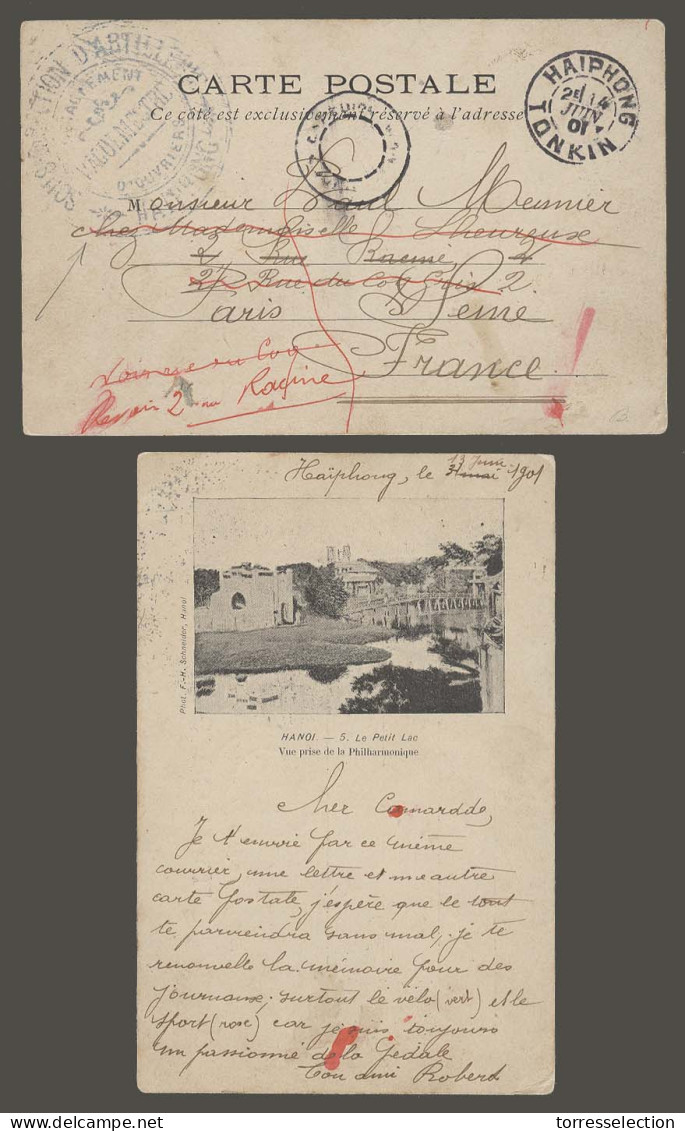 INDOCHINA. 1901 (14 June). Haiphong - France. Corresp. Expedit. FM Cachet. Fine. - Altri - Asia