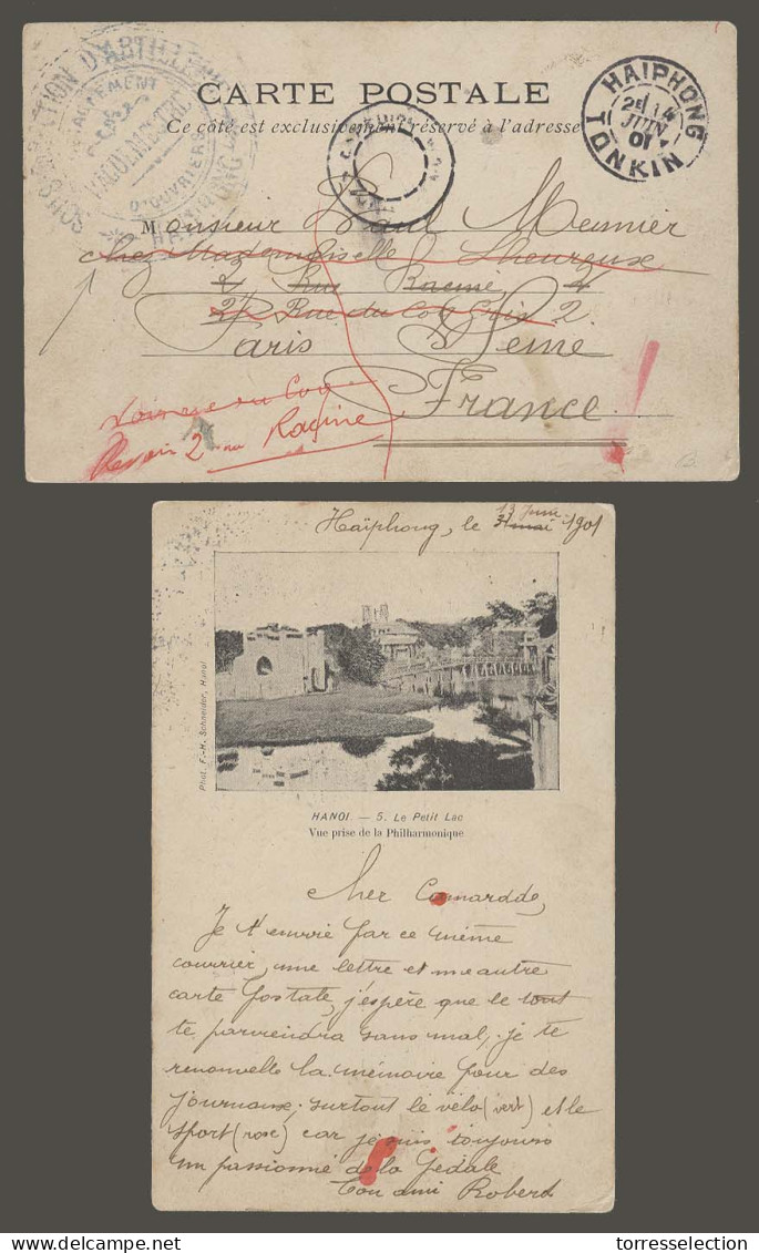 INDOCHINA. 1901 (14 June). Haiphong - France. Corresp. Expedit. FM Cachet. Fine. - Autres - Asie