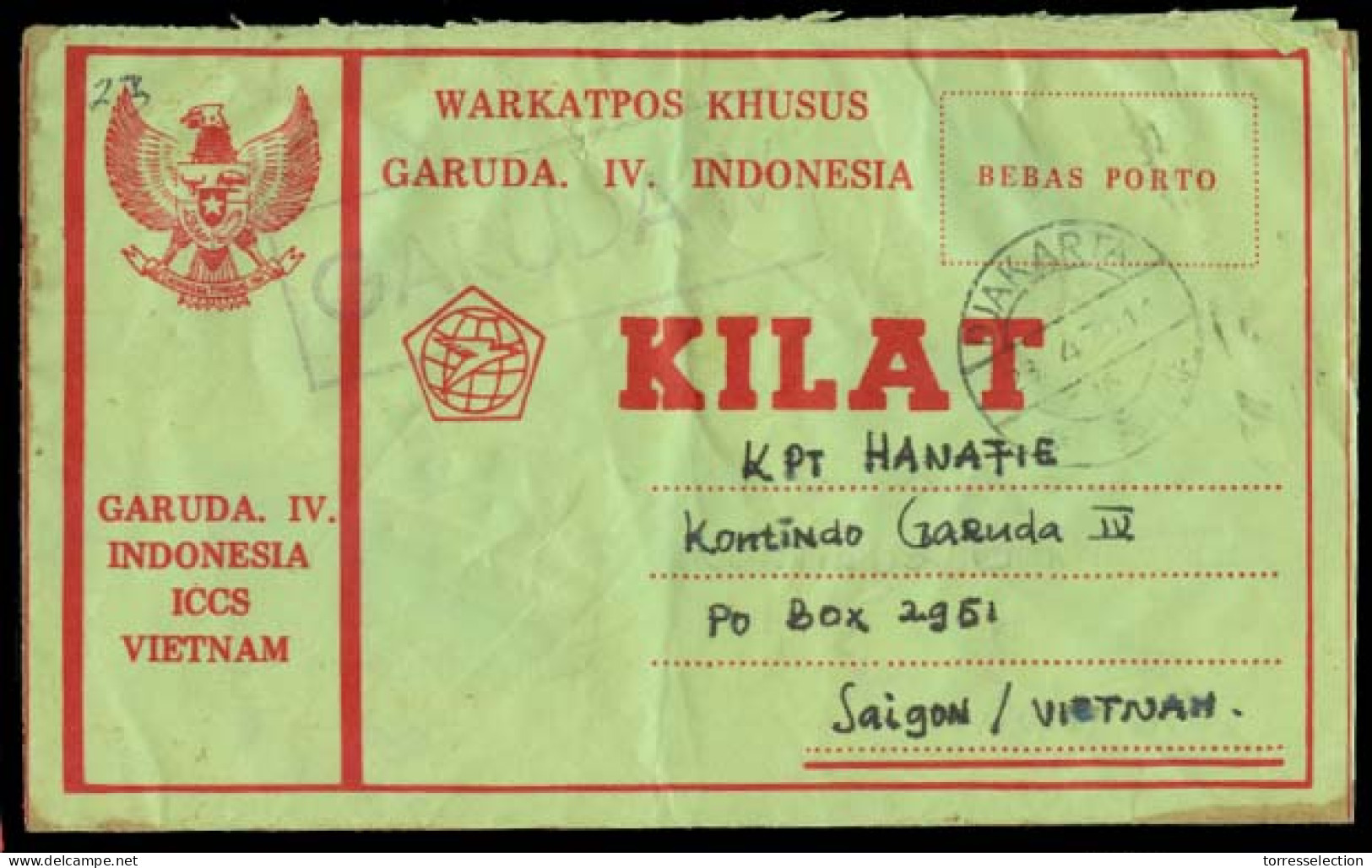 INDOCHINA. 1973 (23 April). Indonesian Military Detachement. Military Lettersheet FM Yakarta - Saigon .with Soldiers Tex - Autres - Asie