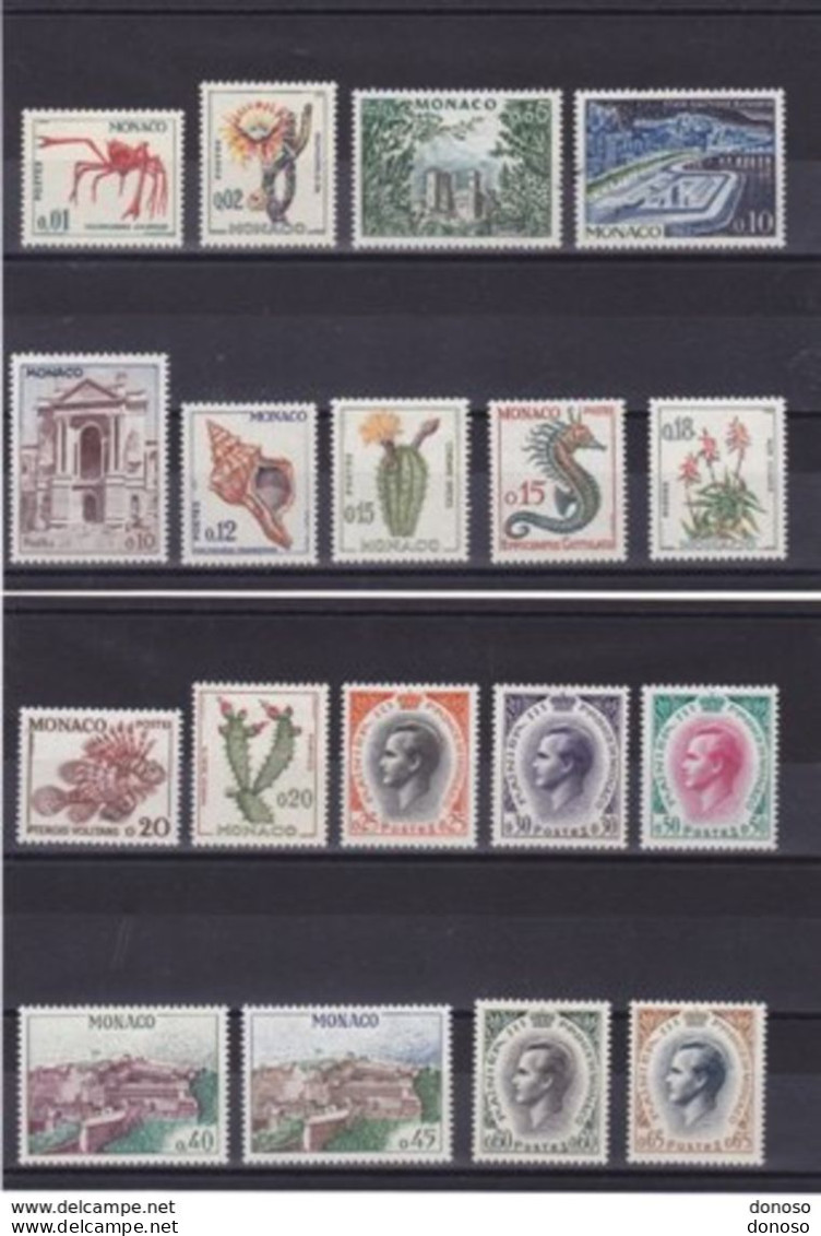 MONACO 1960 PRINCE RAINIER, FAUNE, FLORE, VUES Yvert 537A-550A NEUF** MNH Cote : 65,65 Euros - Unused Stamps