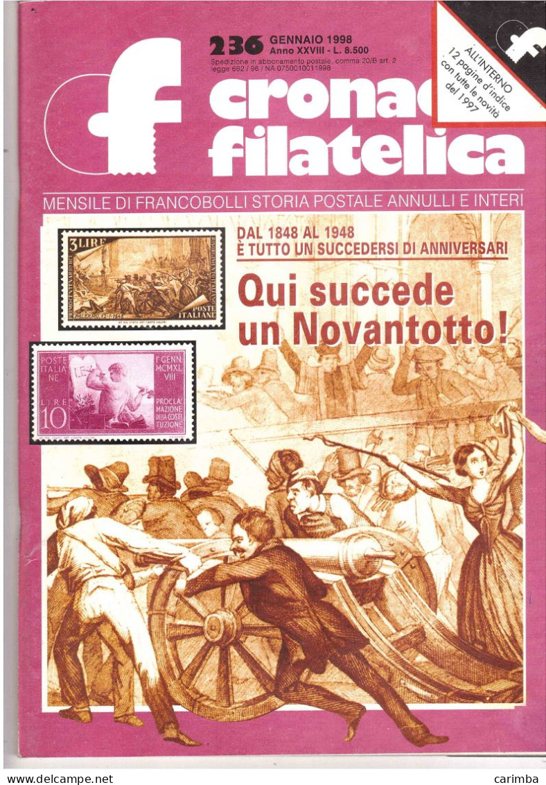 CRONACA FILATELICA GENNAIO 1998 - Catalogues For Auction Houses