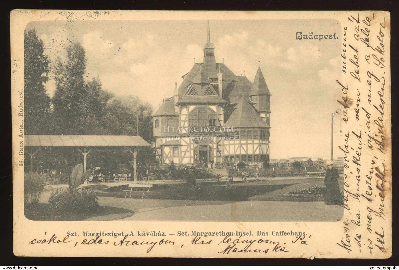 MARGITSZIGET 1905. Kávéház Régi Ganz Képeslap - Hongarije