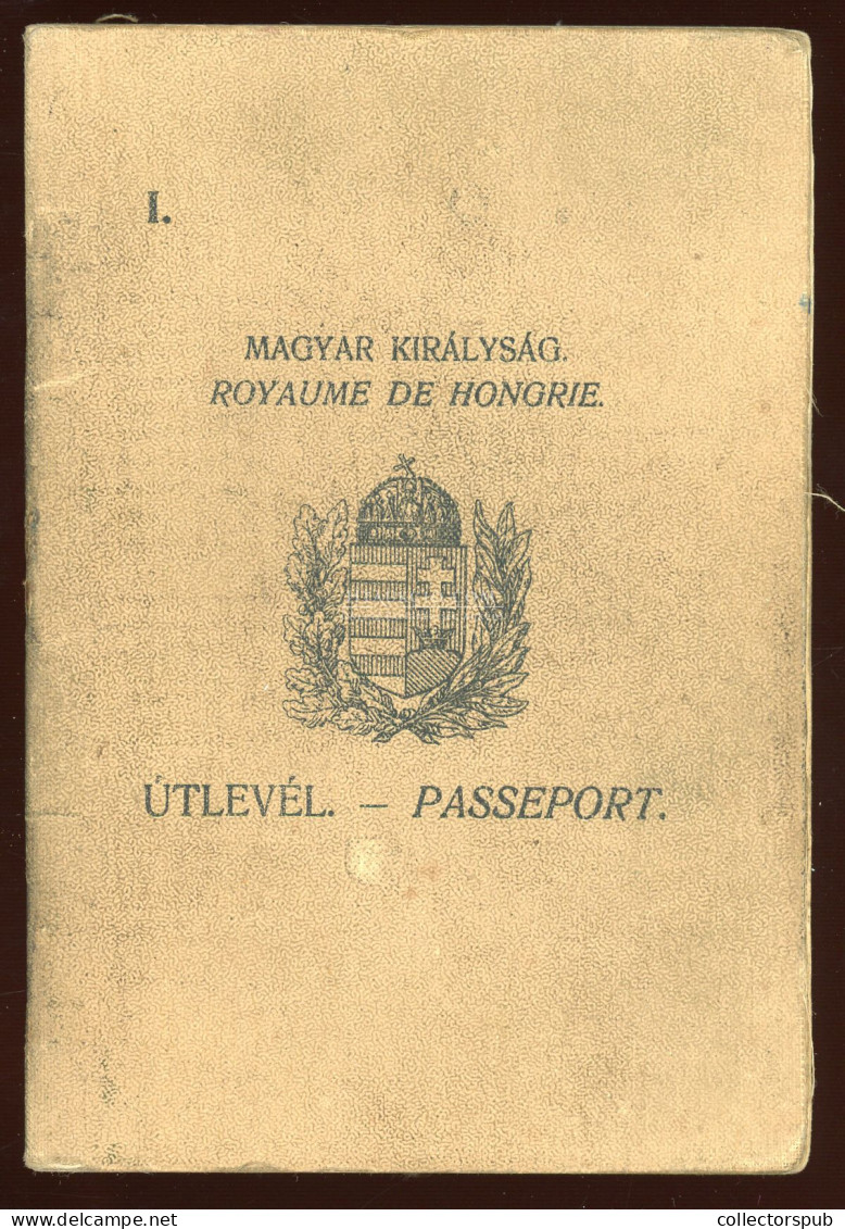 1933. Fényképes útlevél PASSPORT - Zonder Classificatie