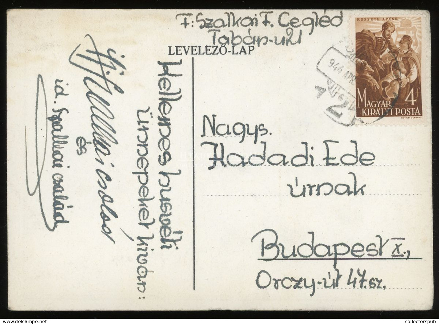 CEGLÉD 1944. Tábori Képeslap Budapestre - Cartas & Documentos