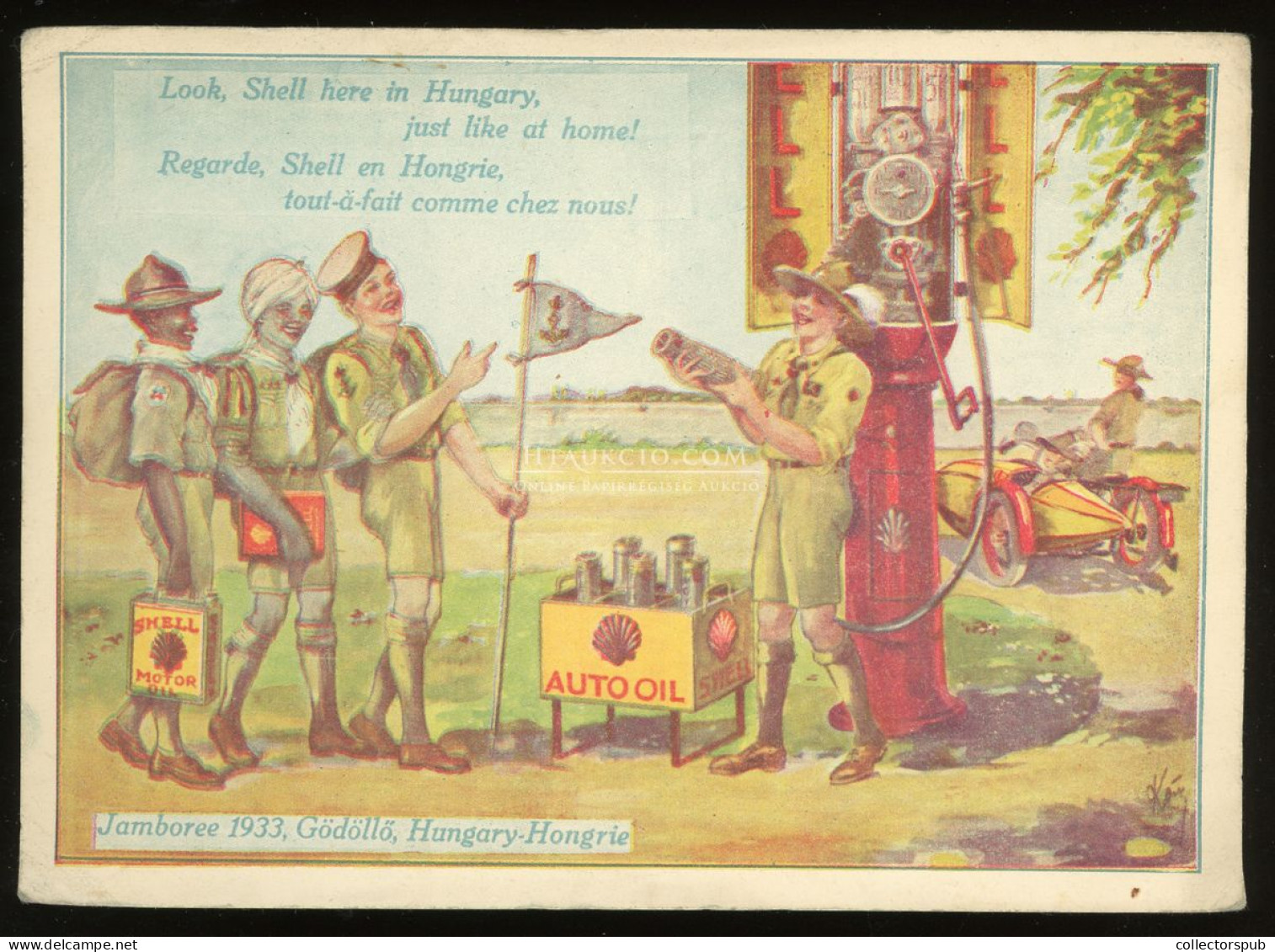 CSERKÉSZ. 1933 Gödöllői Jamboree. Shell Kőolaj Részvénytársaság Reklámlapja - Hongrie
