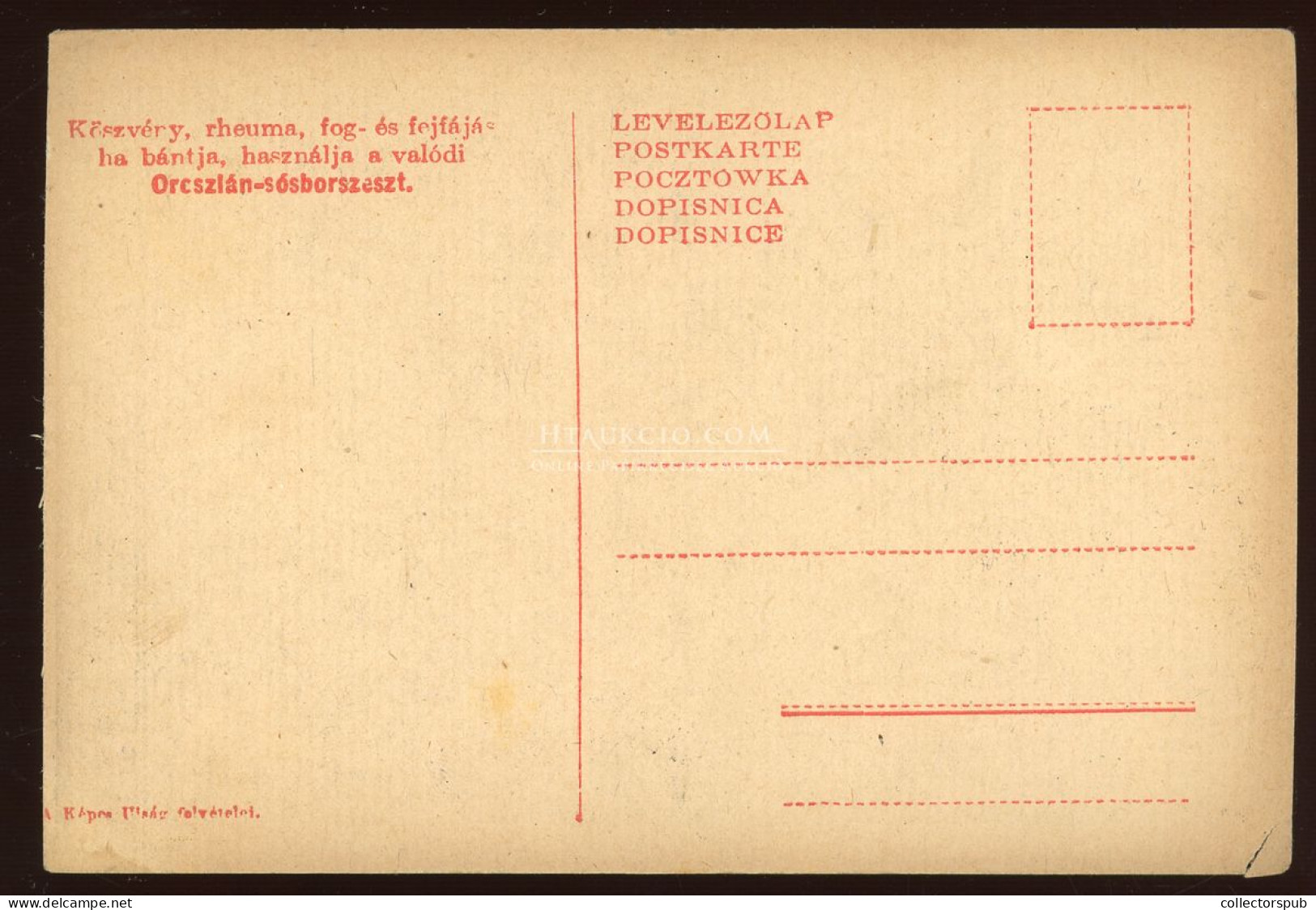I. VH " Itatás" Oroszlán Sósborszesz Reklám. A Képes Újság Felvételei / WWI Austro-Hungarian K.u.K. Military, Advertisem - Krieg, Militär