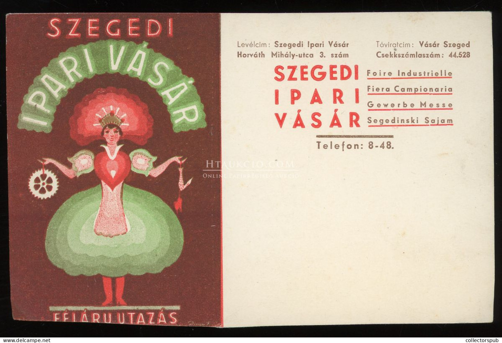 SZEGED Ipari Vásár Reklámlap  1940 - Hungary