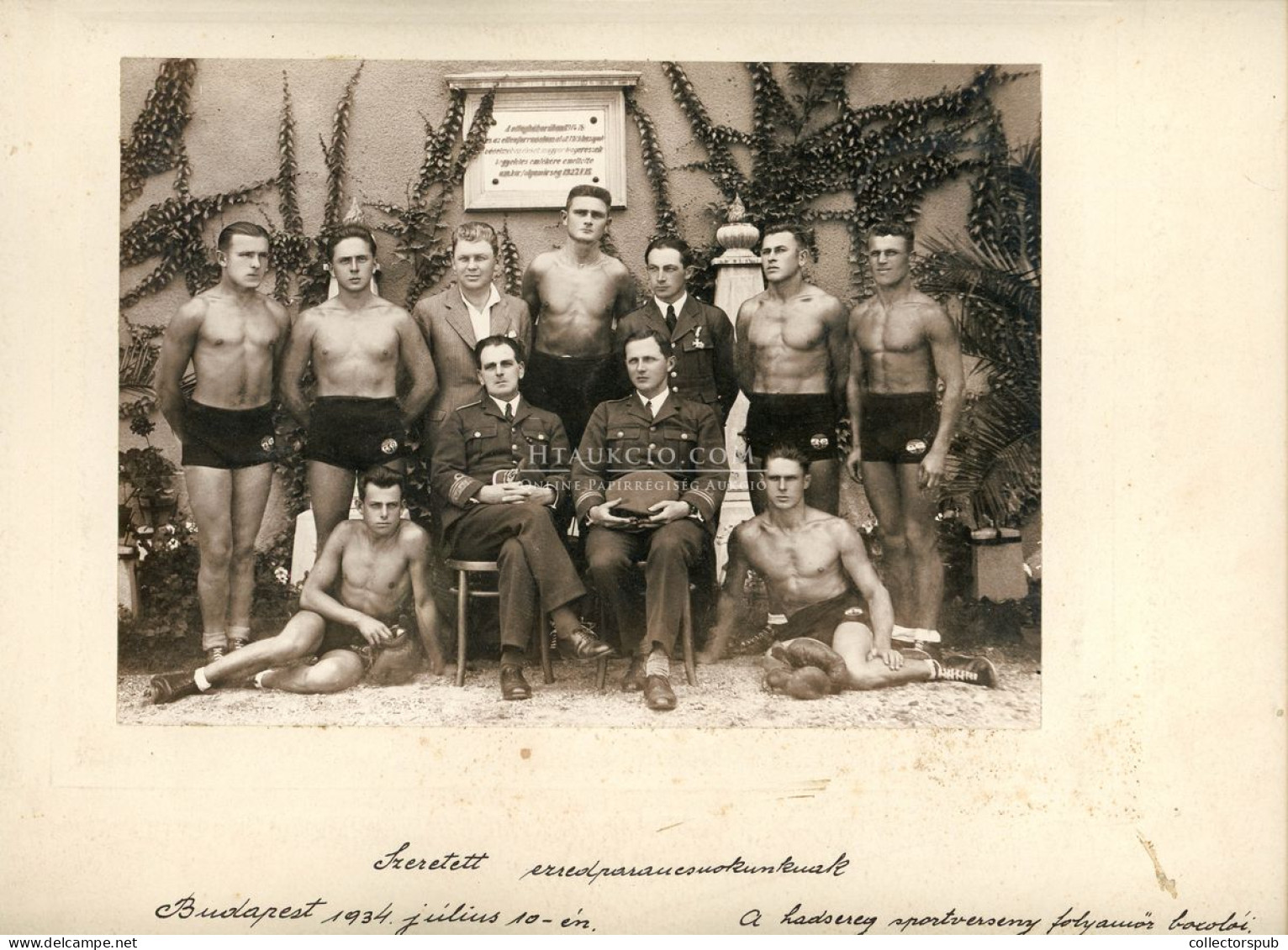 BUDAPEST 1934. Hadsereg Sportverseny, Folyamőr Bokszolói, érdekes Fotó Képméret : 24*20 Cm - Anciennes (Av. 1900)