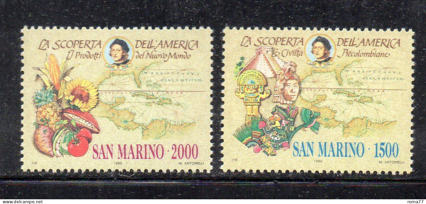 SAN MARINO 1990 , La Serie N. 1300/1301   ***  MNH . Colombo - Ongebruikt