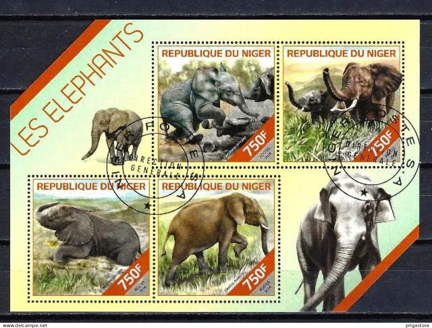 Animaux Eléphants Niger 2014 (242) Yvert N° 2367 à 2370 Oblitérés Used - Elefanten