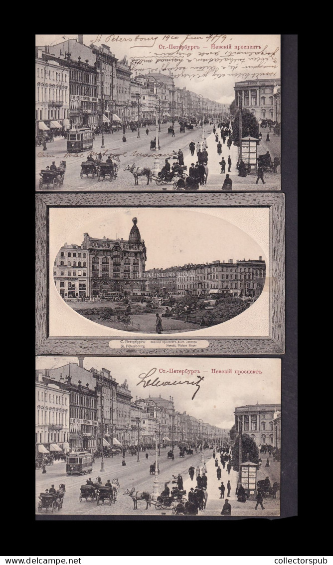 OROSZORSZÁG SZENTPÉTERVÁR  1908-10. 8 Db Képeslap Gölnicbányára Küldve - Russia