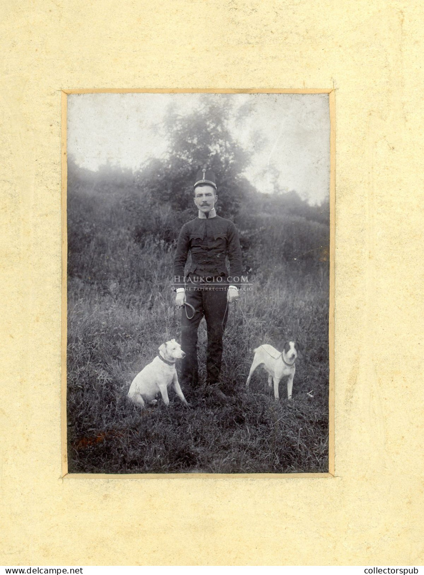 1907. Kováts Béla Hadnegy A Kutyáival, Régi Fotó, Hátoldalon, Szép Szerelmes Levél. Képméret 16*12 Cm - Old (before 1900)