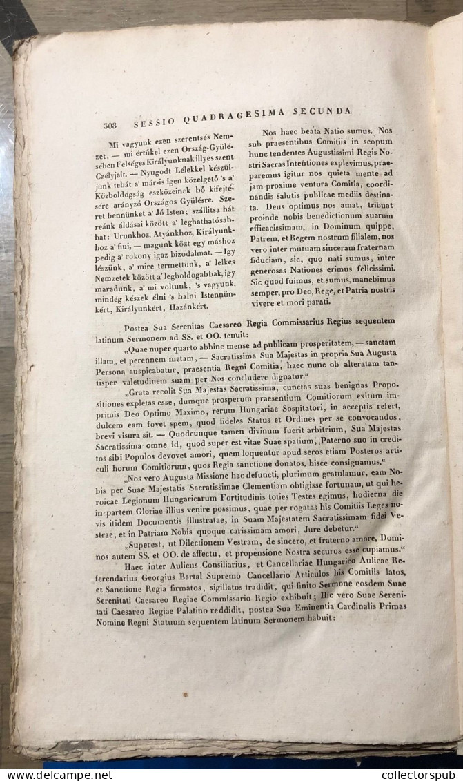 Diarium Comitiorum Regni Hungariae 1830. Pozsony 313p ,  Papír Kötésben, Gerinc Vignettával, Jó állapotban - Libros Antiguos Y De Colección