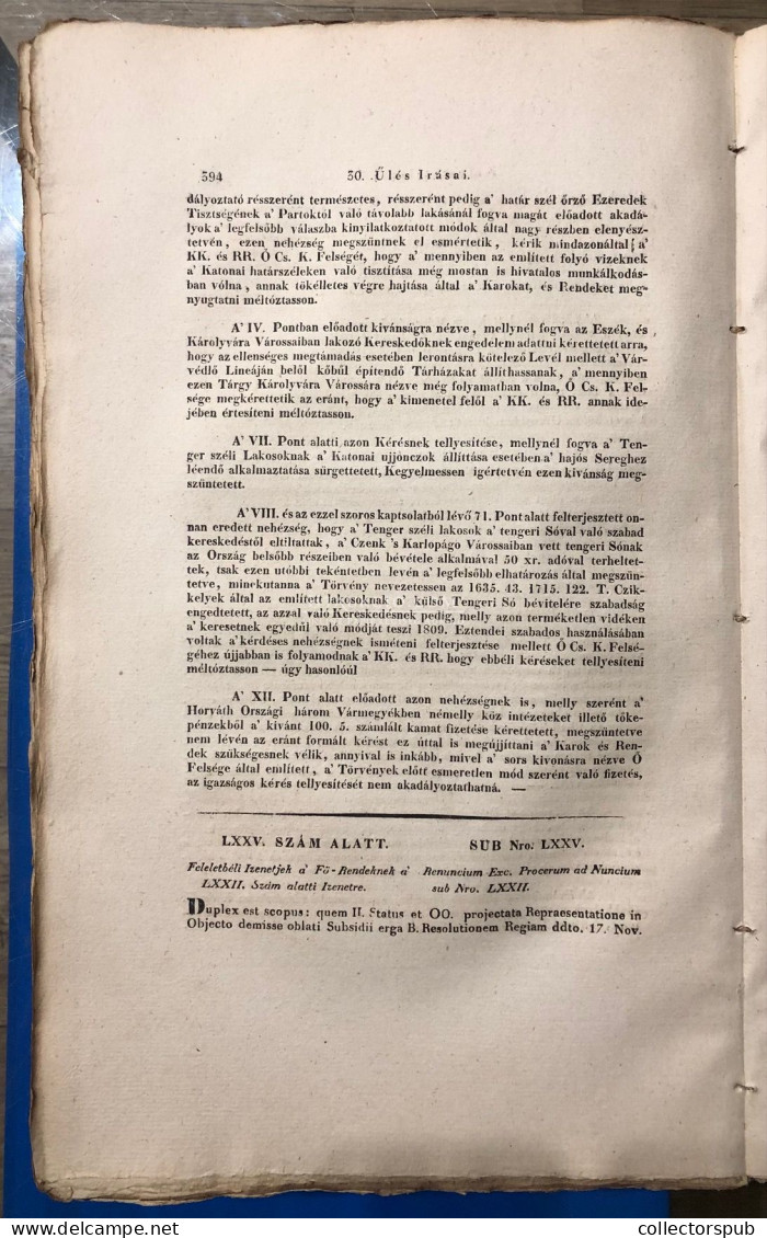 Magyar Ország Gyűlésének írásai / Acta Comitiorum Regni Hungariae  Pozsony 1830. I-II  610l egységes papír közésben, cím