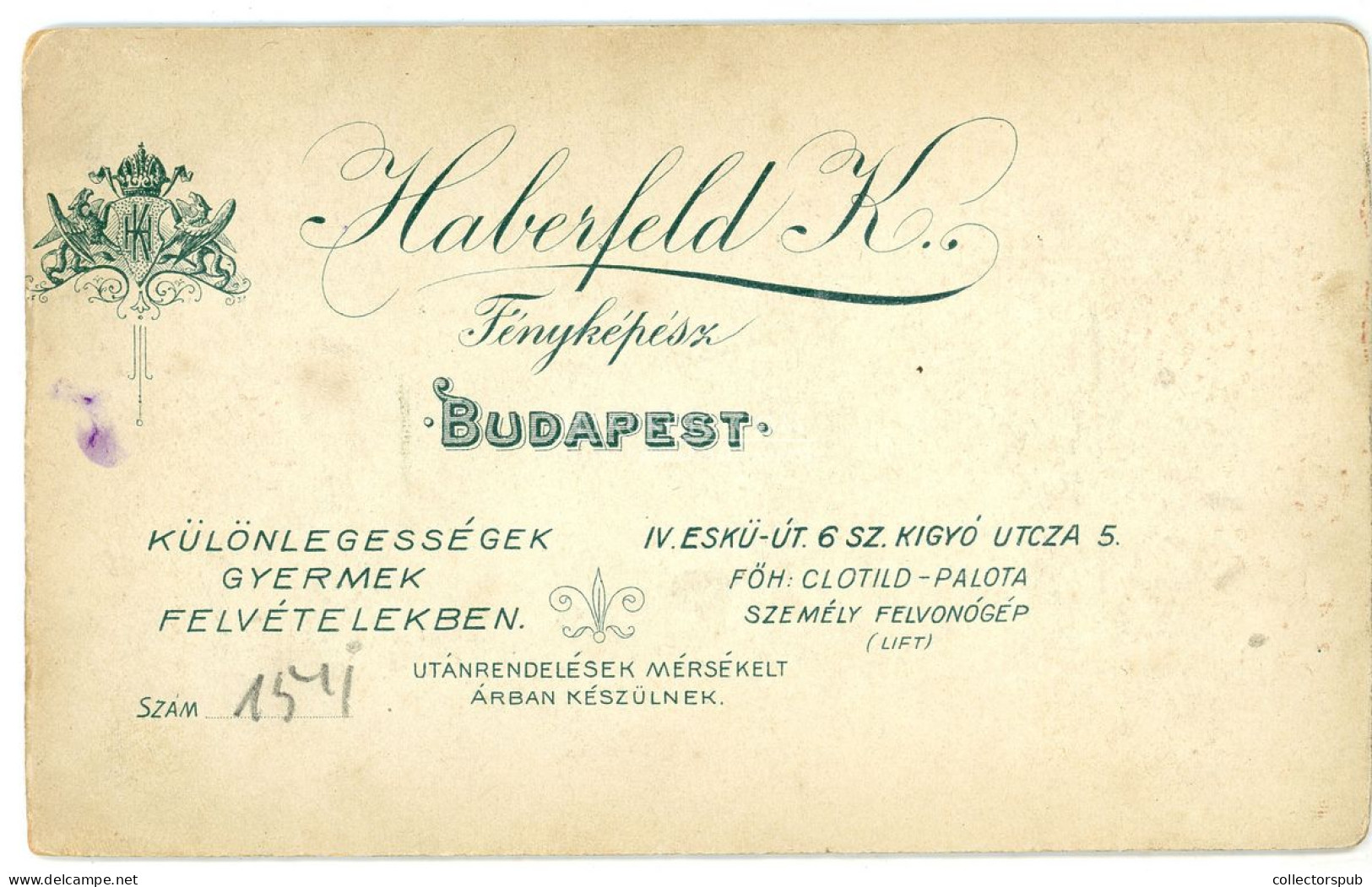 BUDAPEST 1890-1900. Haberfeld : Katonák,  Szép Cabinet Fotó - Antiche (ante 1900)