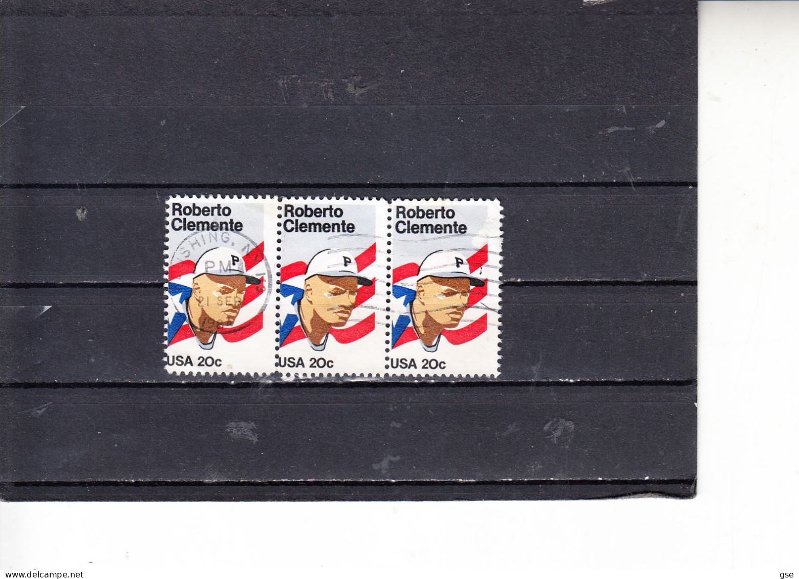 STATI UNITI  1984   -  Yvert  1544° (x 3) - Baseball - Clemente - Used Stamps