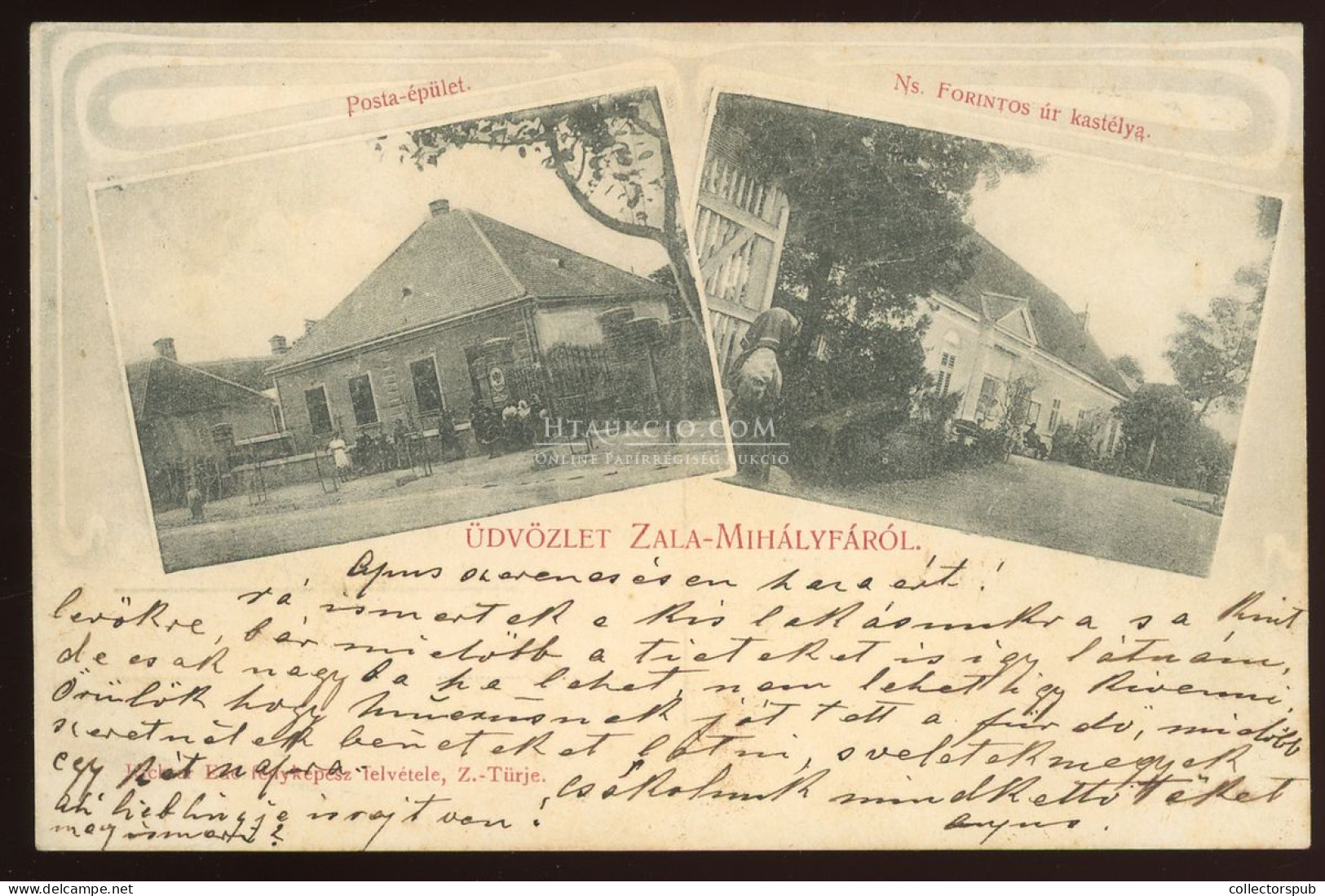 ZALAMIHÁLYFA 1907. Régi Képeslap, Szép Egykörös Bélyegzéssel , Posta, Kastély - Hongrie