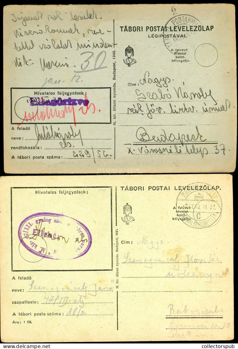 II.VH  2db Tábori Levlap, Légiposta, Mozgóposta - Cartas & Documentos