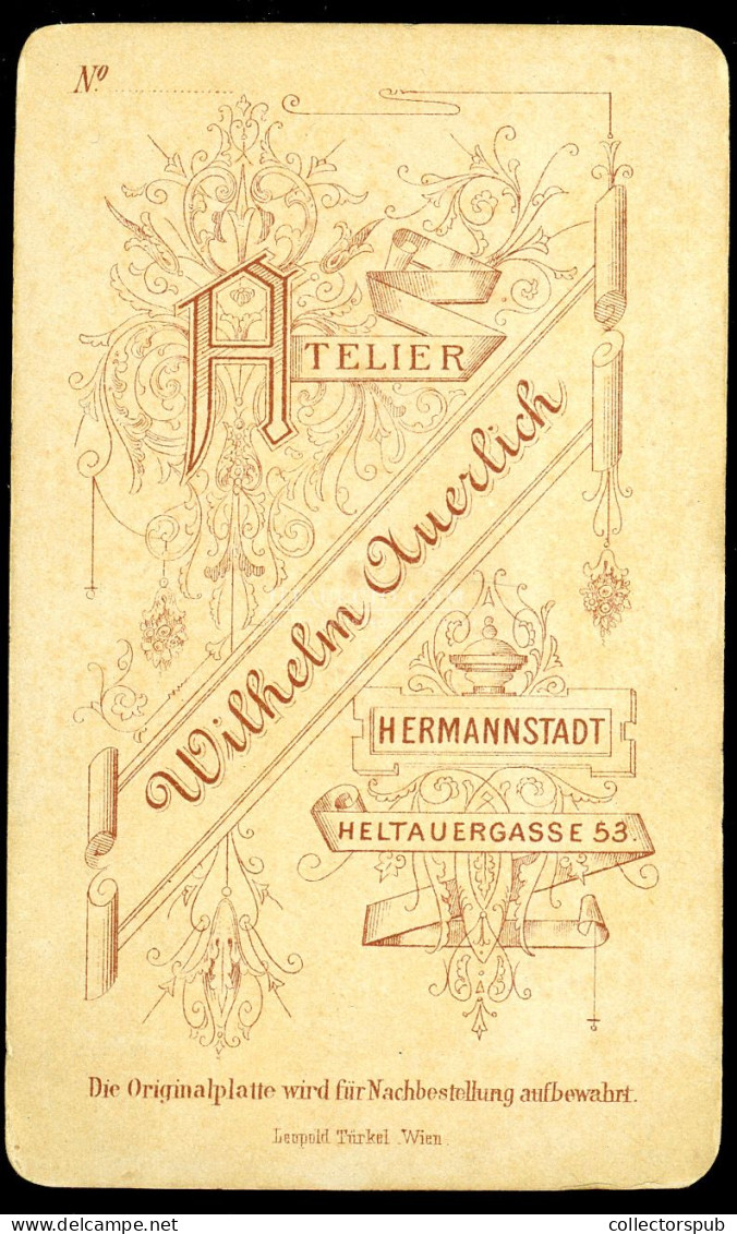 NAGYSZEBEN 1880. Ca. Auerlich, Hölgyek Népviseletben, Szép Visit Fotó - Anciennes (Av. 1900)