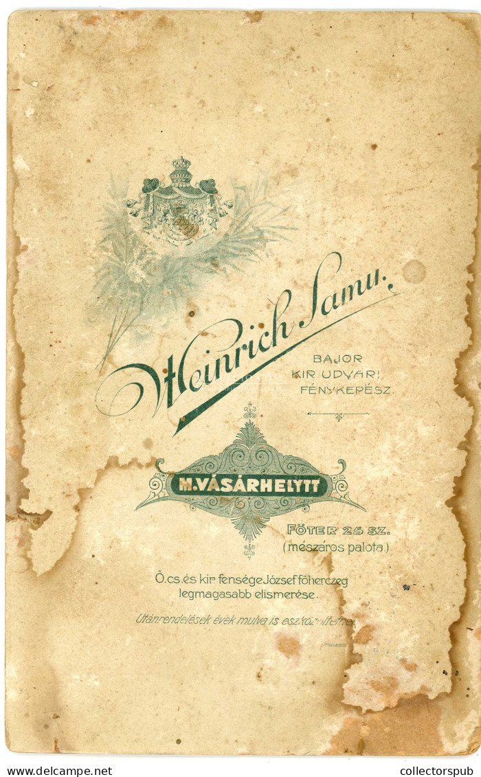 MAROSVÁSÁRHELY 1900.ca. Weinrich Samu : Lovasfogat, Szép és Ritka Cabinet Fotó - Alte (vor 1900)