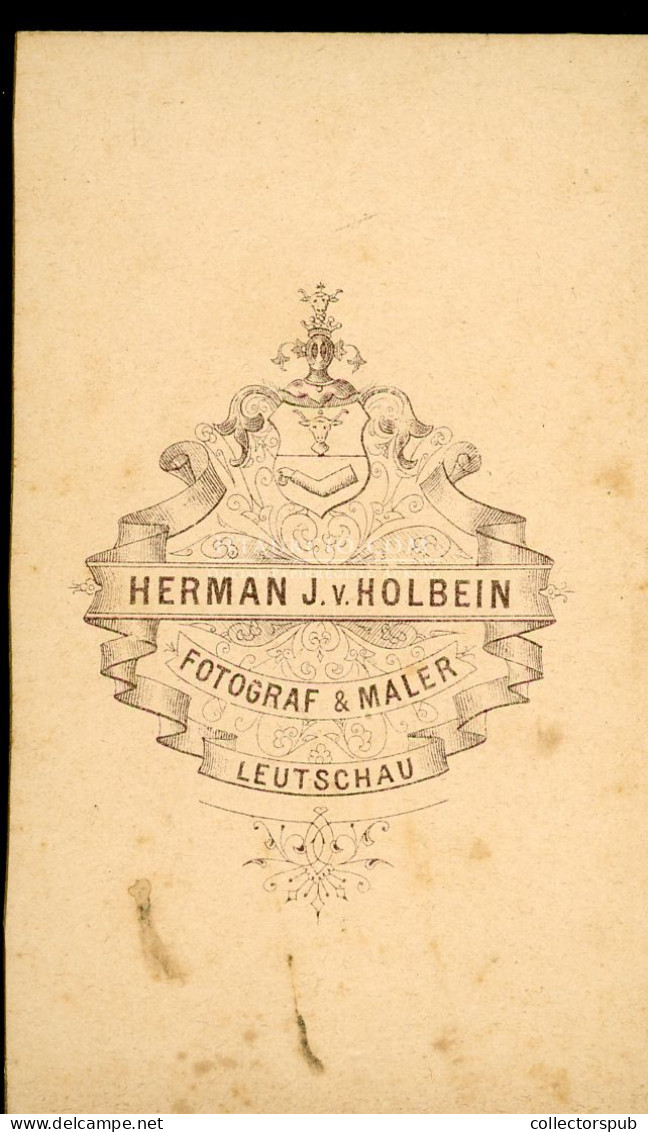 KLŐCSE 1880. Ca Hermann  J. V. Holbein : Hölgy, Visit Fotó - Anciennes (Av. 1900)
