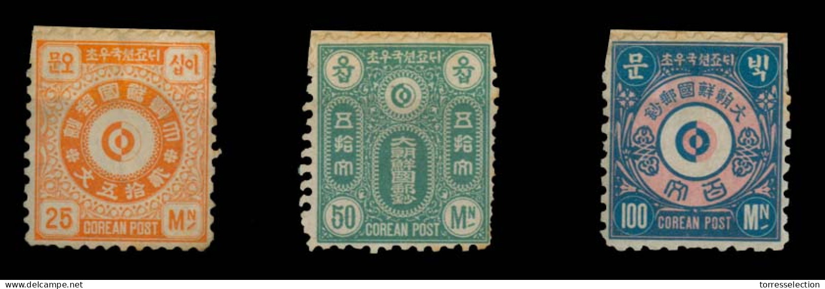 KOREA. 1884. Yv 3/5 (x)/x. 25,50 And 100ms. Mostly Fine. - Korea (...-1945)