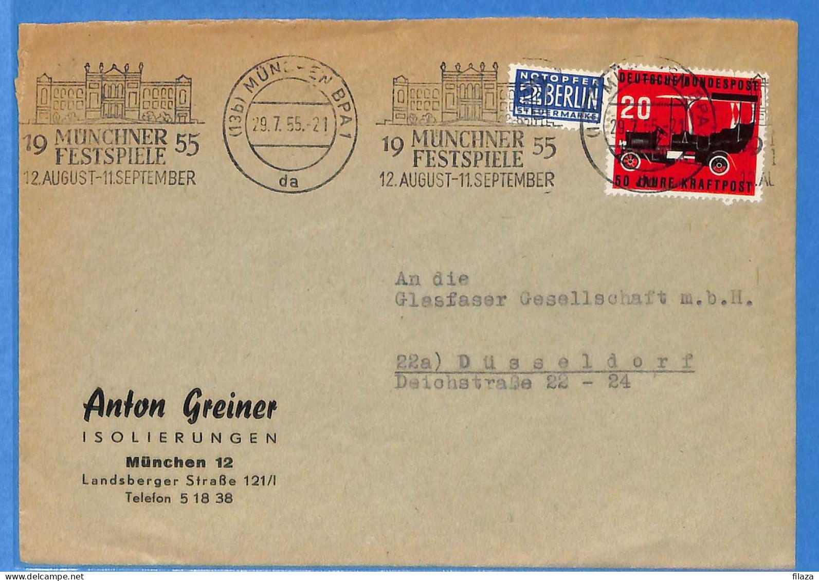 Allemagne Republique Federale 1955 - Lettre De Munchen - G30944 - Cartas & Documentos