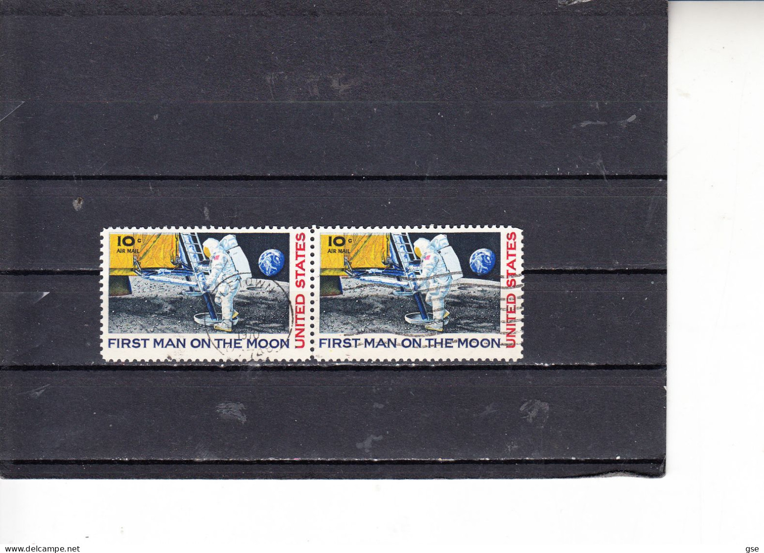 STATI UNITI  1969   -  Yvert  A 73° (x 2) - Uomo Sulla Luna - Used Stamps