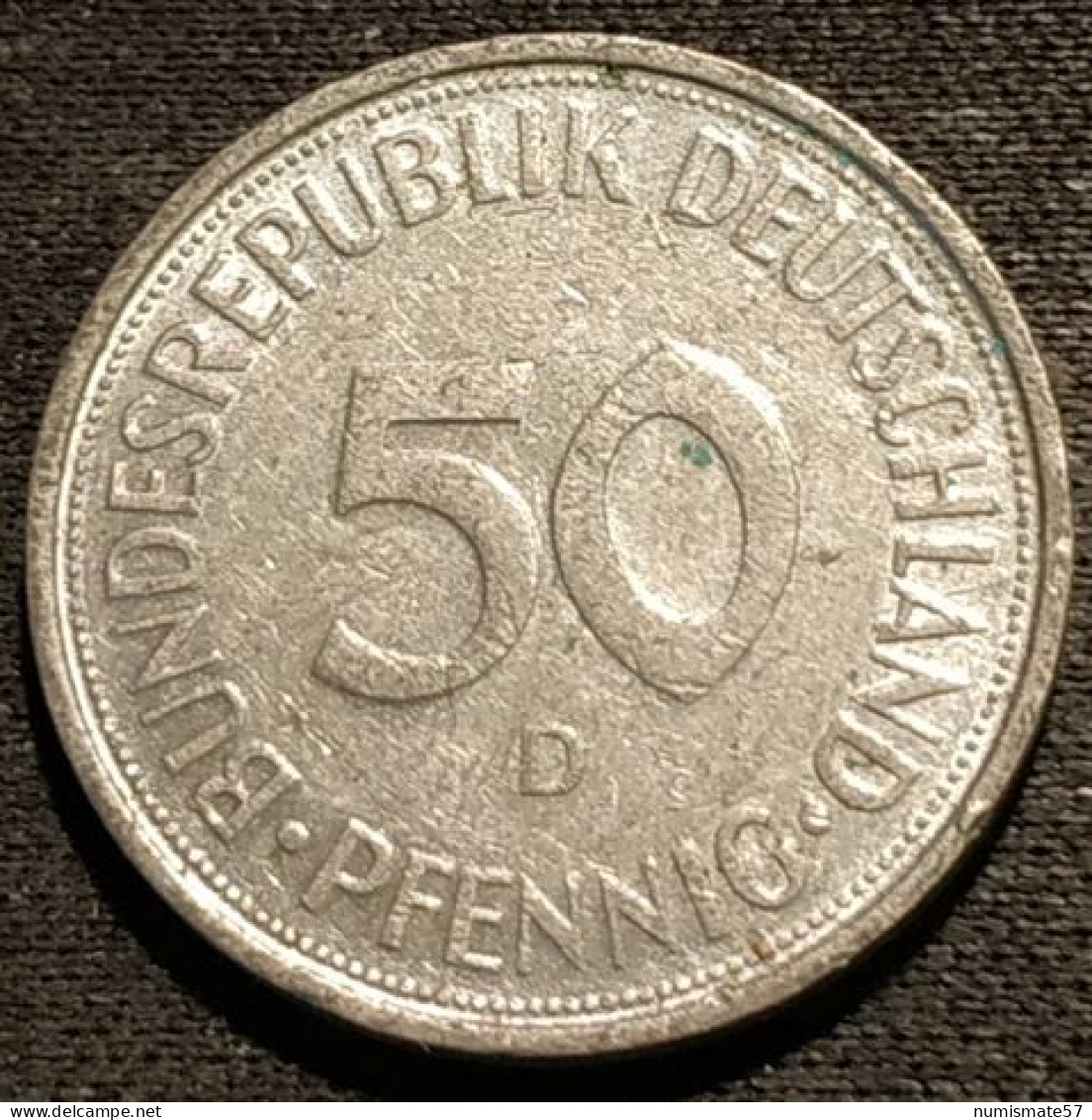 ALLEMAGNE - GERMANY - 50 PFENNIG 1973 D - Bundesrepublik Deutschland - KM 109.2 - (tranche Lisse) - 50 Pfennig