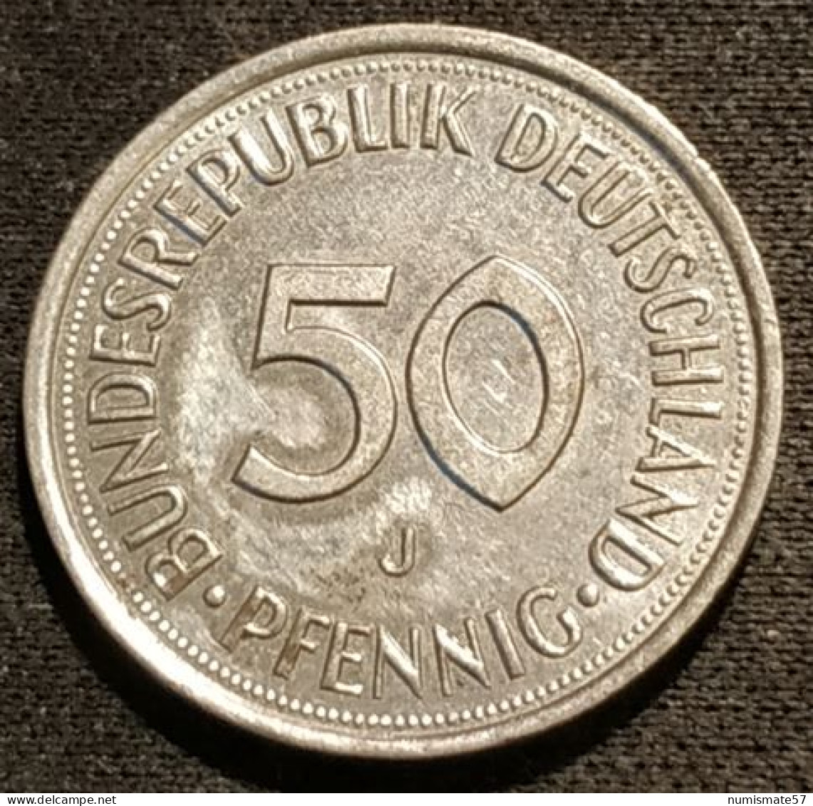 ALLEMAGNE - GERMANY - 50 PFENNIG 1992 J - Bundesrepublik Deutschland - KM 109.2 - (tranche Lisse) - 50 Pfennig