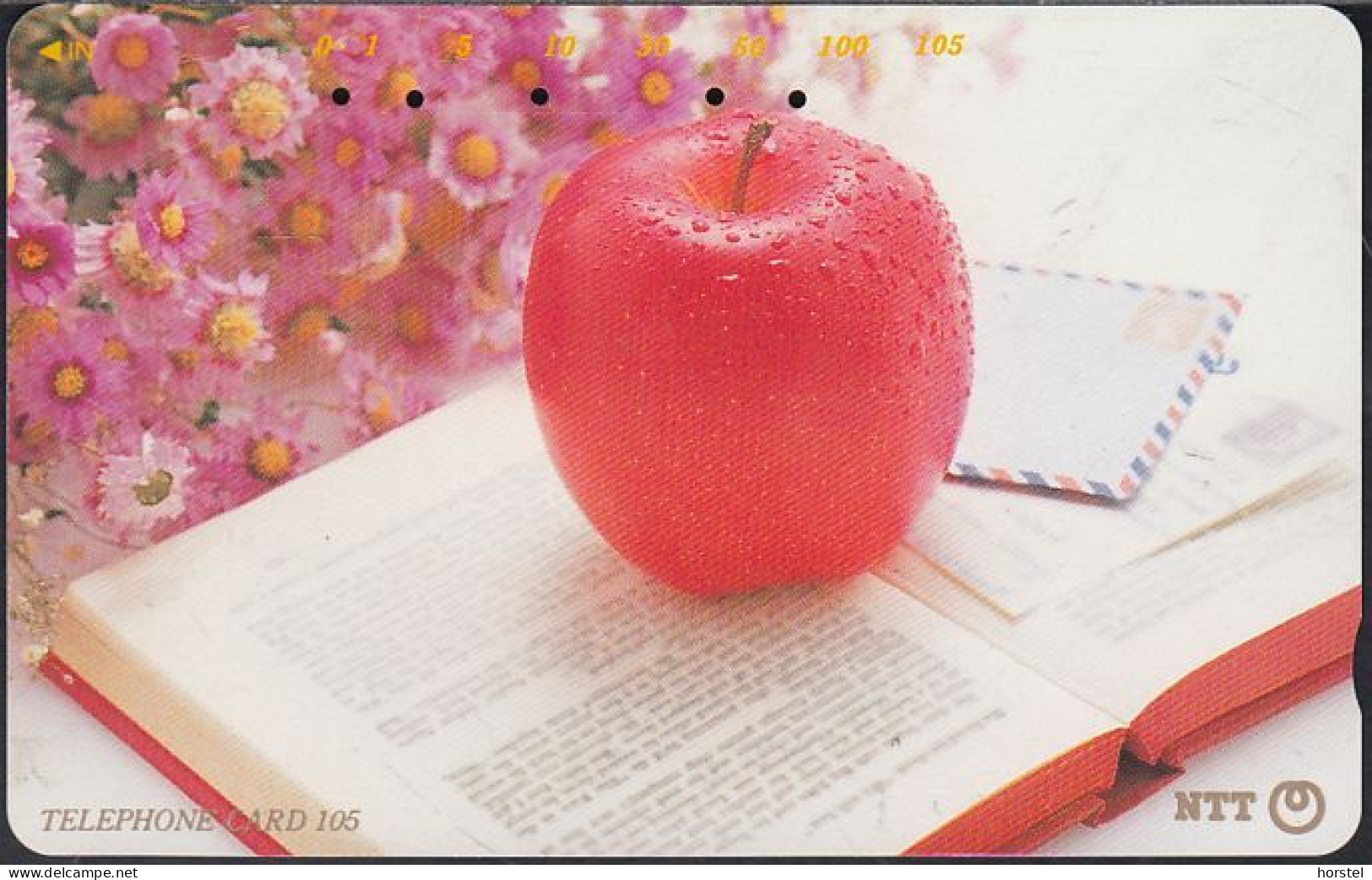 Japan  291-274 Apple & Flowers & Book & Letter - Giappone