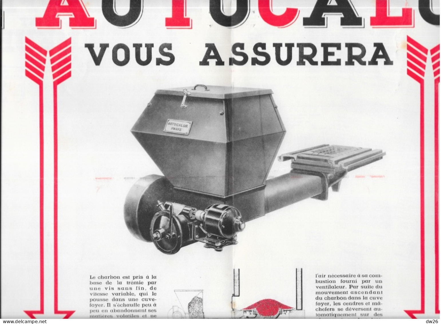 Document Commercial - Dépliant Publicitaire L'Autocalor, Chauffage Central Automatique - Rue De La Boëtie, Paris - 1900 – 1949