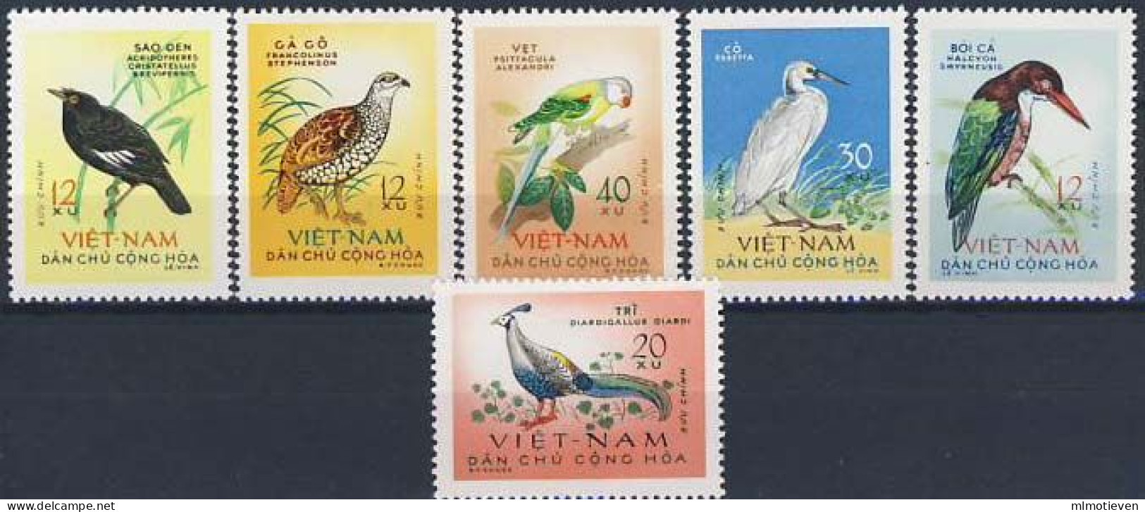 MDB-BK3-047 MINT ¤ VIETNAM 1963 6w In Serie ¤ OISEAUX - BIRDS - PAJAROS - VOGELS - VÖGEL - - Zangvogels