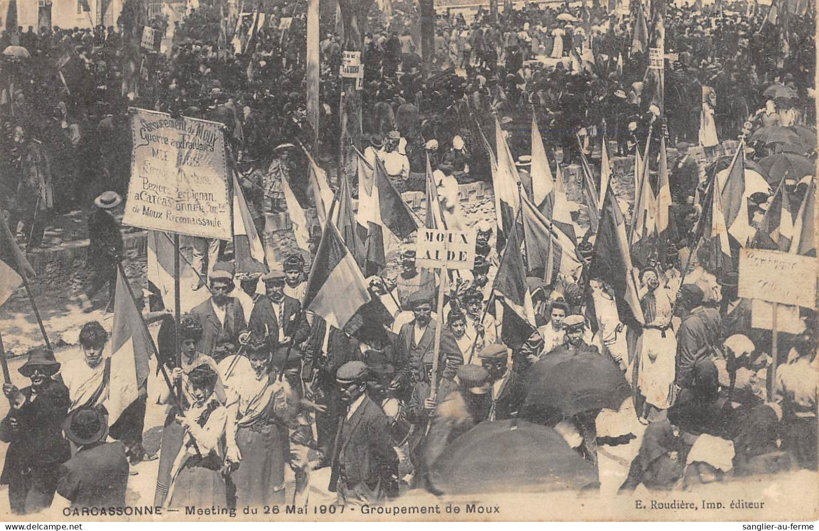 CPA 11 CARCASSONNE / MEETING DU 26 MAI 1907 / GROUPEMENT DE MOUX - Carcassonne