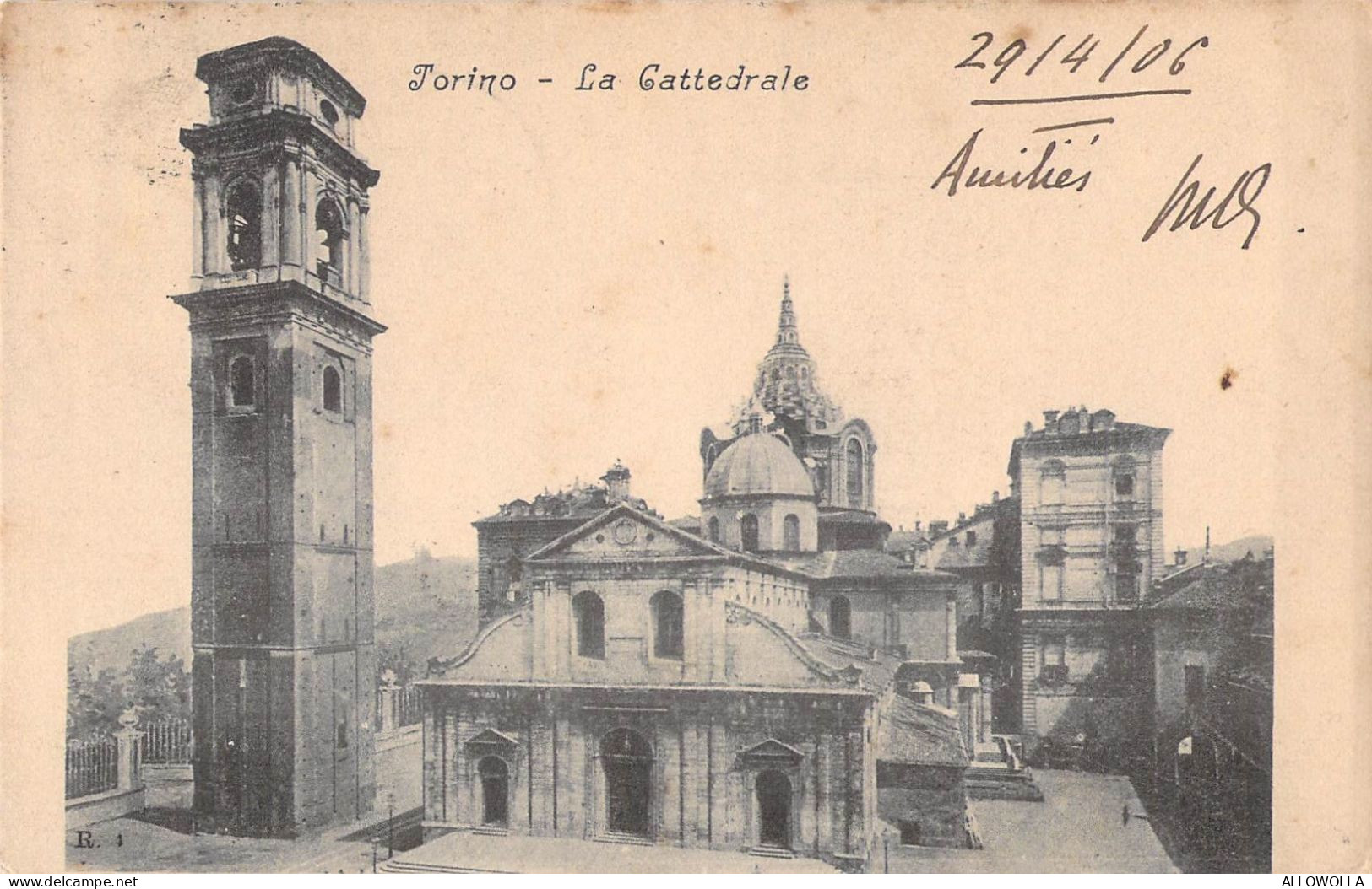 26414 " TORINO-LA CATTEDRALE "-VERA FOTO-CART.SPED.1906 - Kerken