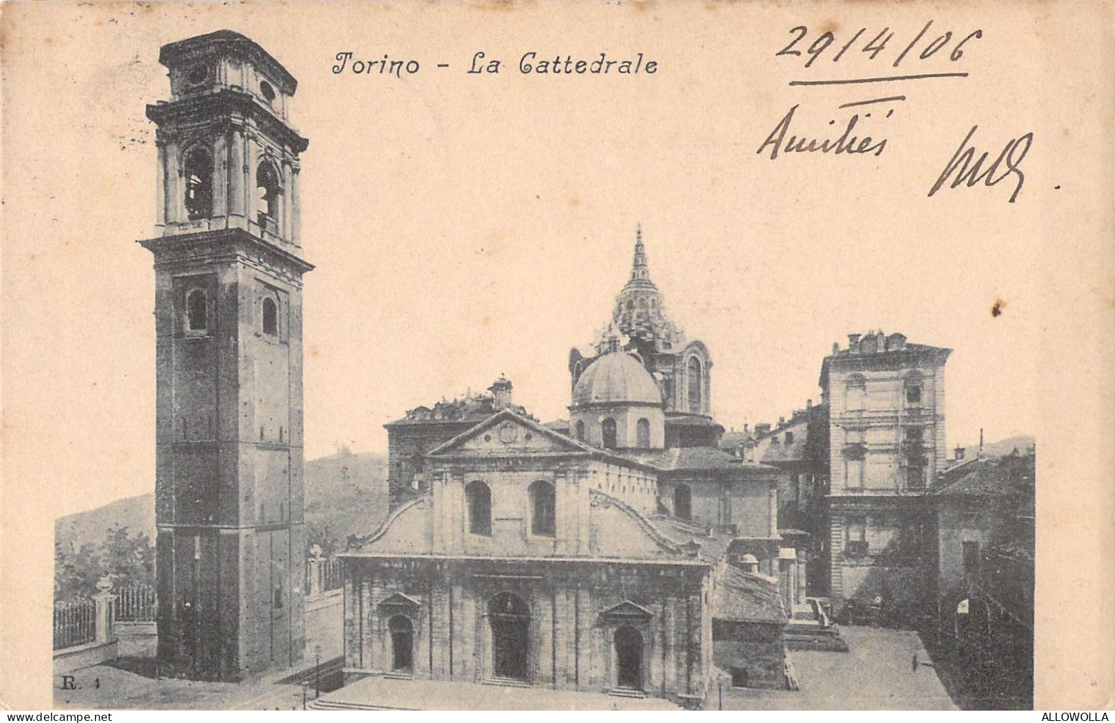 26414 " TORINO-LA CATTEDRALE "-VERA FOTO-CART.SPED.1906 - Kirchen