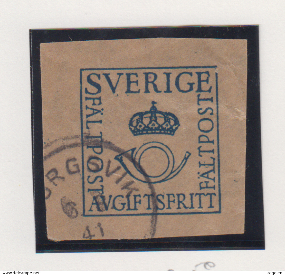 Zweden Militaire Zegel Fragment Van Militaire Omslag Met Militaire Stempel - Militaire Zegels
