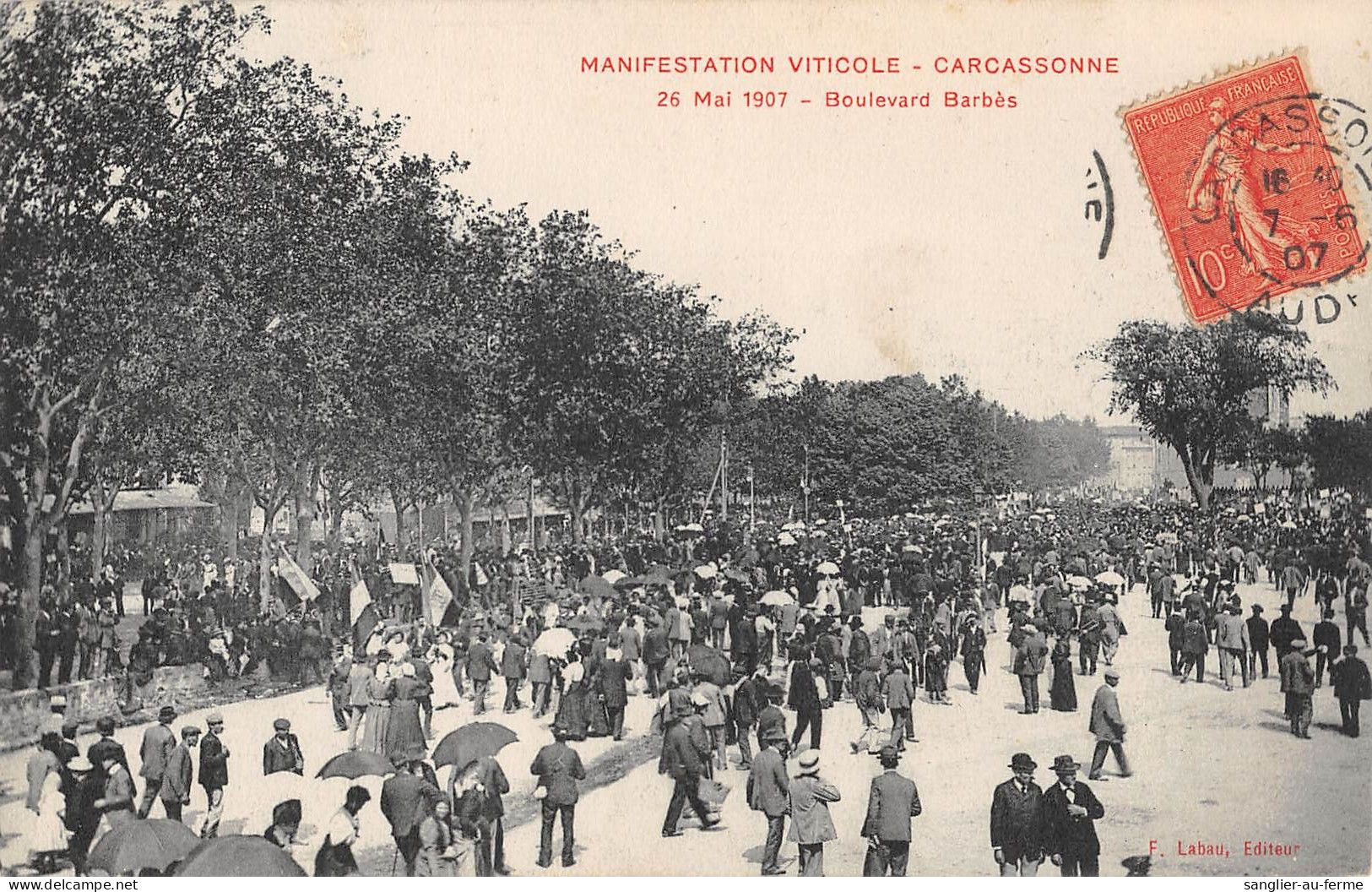 CPA 11 CARCASSONNE / MEETING DU 26 MAI 1907 / BOULEVARD BARBES - Carcassonne