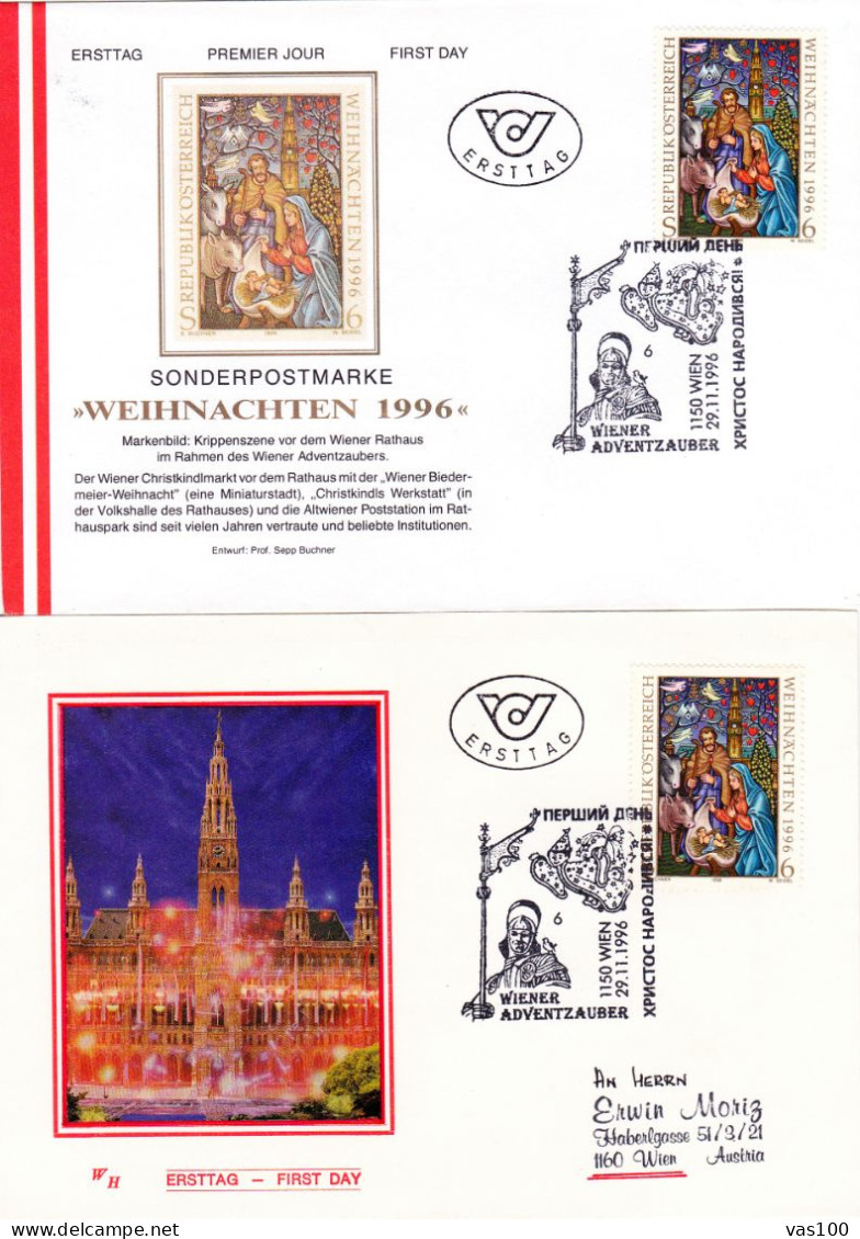 CHRISTMAS X2 COVERS FDC 2000 AUSTRIA - Christmas